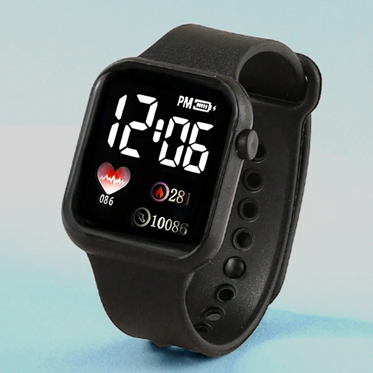 3-Piece Set of Boys' Sports Electronic Watches with Heart-Shaped Digital Display, Paired with a Practical Coin Purse + Writing Pen, for Daily Wear