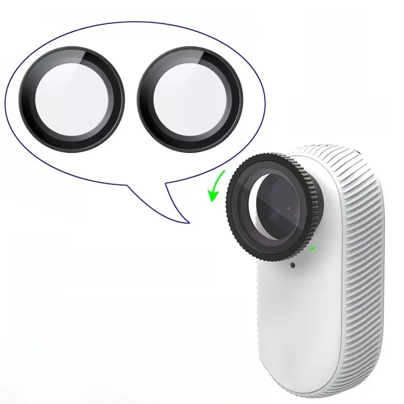 2/1PACK Osłona ze szkła hartowanego do obiektywu Insta360 GO 3 Wymiienne lustro ochronne zapobiegające zaciemnianiu i zarysowaniom do Insta360 GO3 — zdjęcie produktu 7
