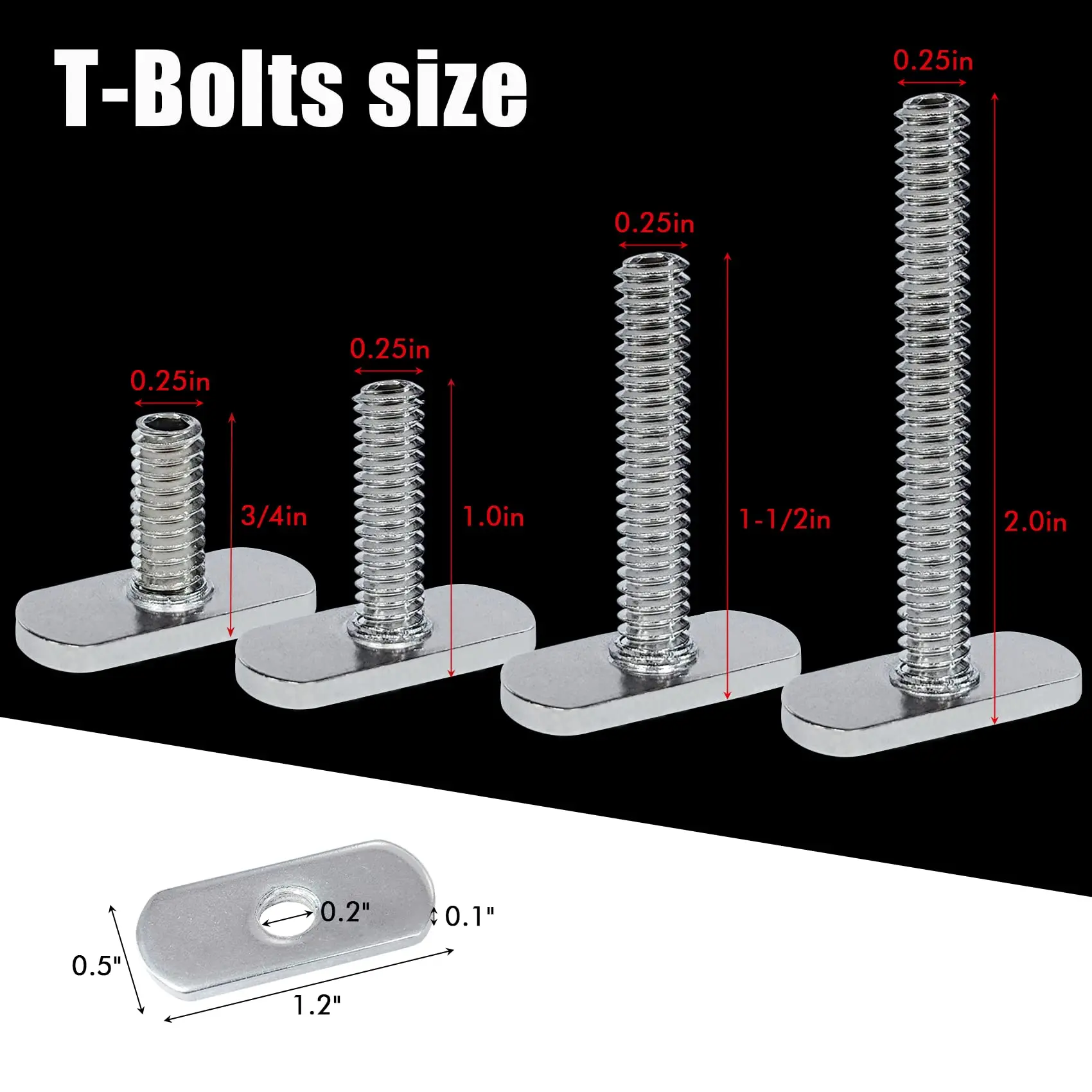 Aventik Premium Stainless Steel Kayak Rail Track Screws Imperial T-track Screw Integrate With All Kayak Tracks 1In 1.5In 2In