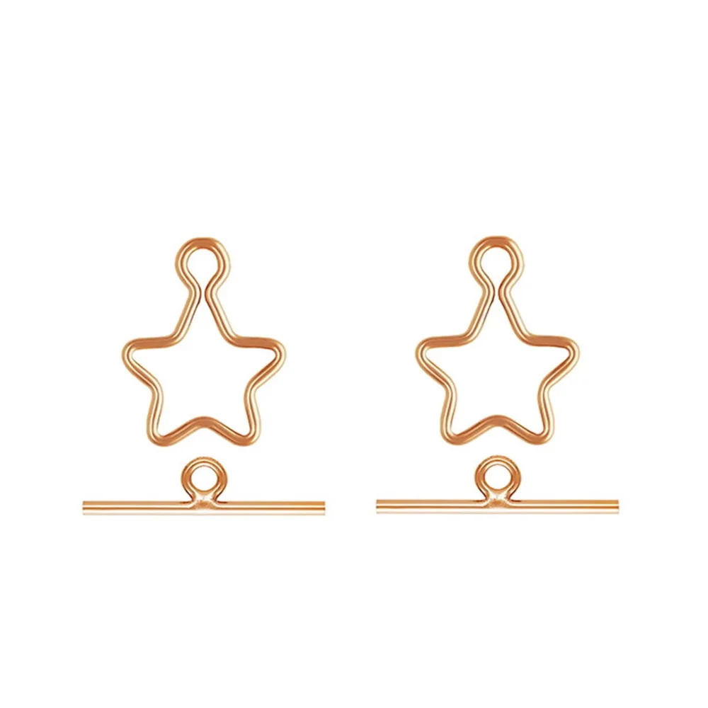 2 Sets 14K Rose Gold Filled Star Toggle Clasps for Celestial Necklace Bracelet