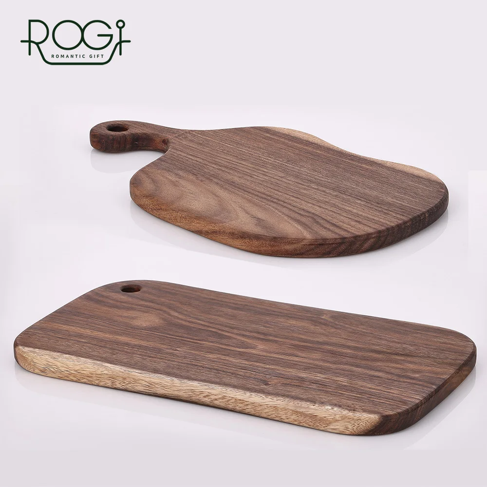 Rogi Walnut Cutting Board 2-Piece Set C (Violin + Rectangular Board) - Solid Wood Plating, Tableware, Beautiful Kitchenware