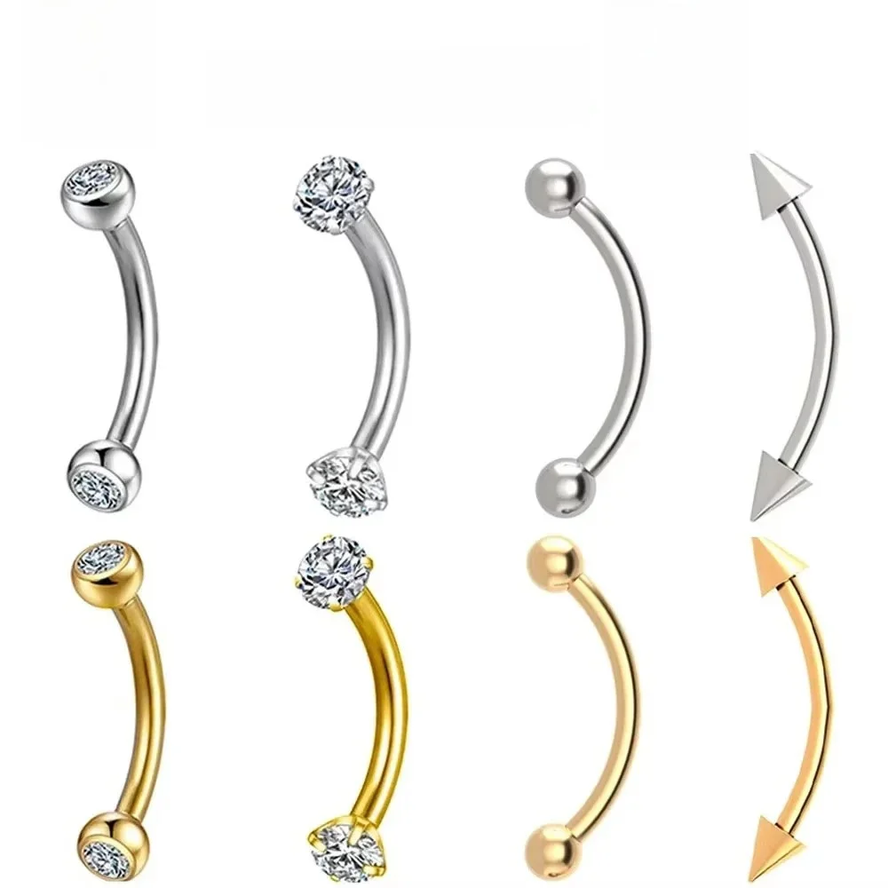 1/5/50pcs G23 Titanium ASTM-F136 Piercings Wenkbrauw zirkoon Oorbel Interne draad Wenkbrauw Lichaam Sieraden Groothandel - afbeelding 2