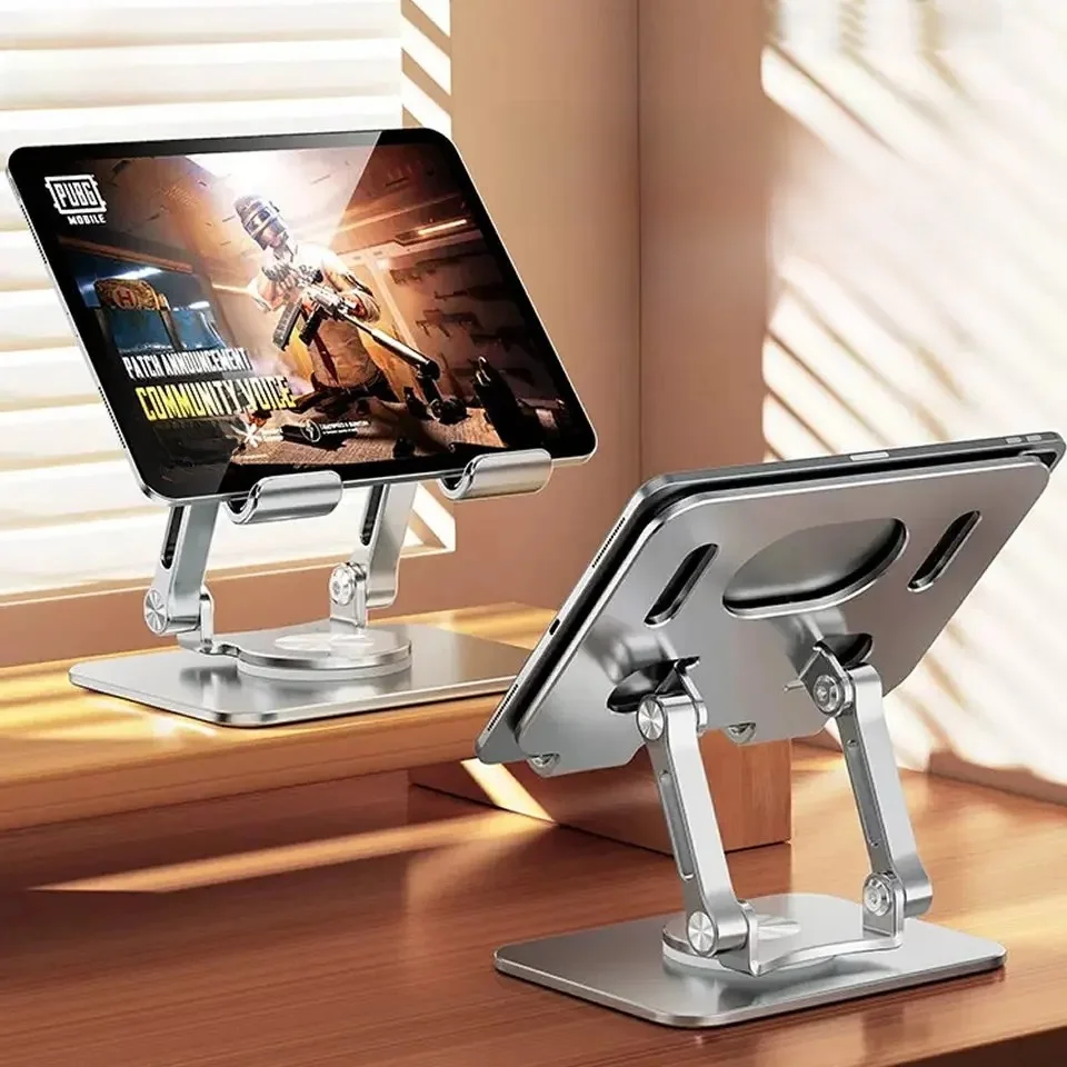 360 °   Obrotowy stojak na tablet do iPada, regulowany składany uchwyt na tablet, aluminiowy stojak na telefon kompatybilny z iPadem Pro/Air/Mini — zdjęcie 2