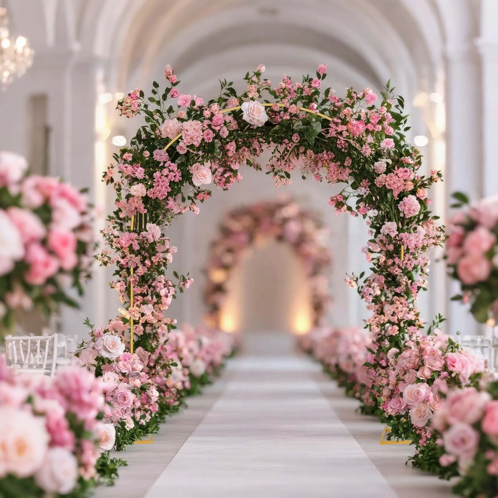 Arche de mariage en métal, support de toile de fond, décorations de fête pour mariage, anniversaire, cérémonie, baby shower, facile à installer, 2,1 x 2,4 m