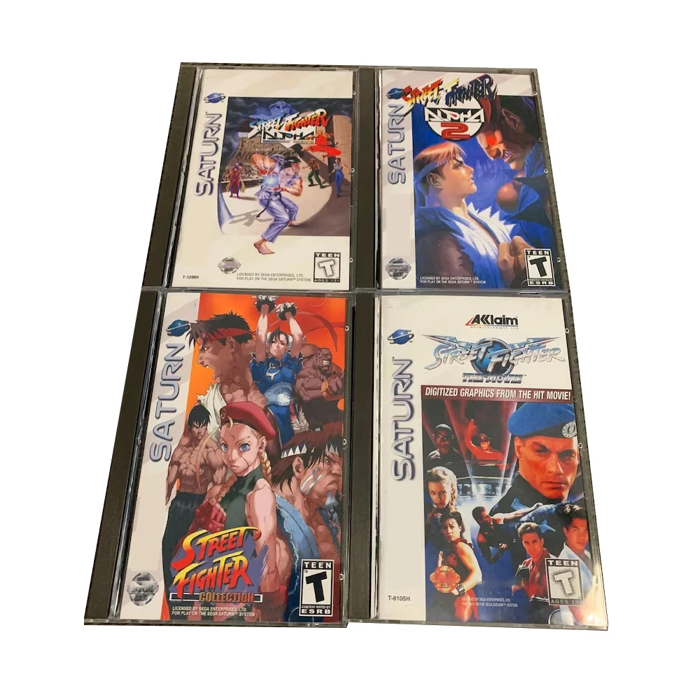 Saturn Copy Disc Game street fighter collection With Manual Unlock SS Console Game Optical Drive Retro Video Direct Reading Game