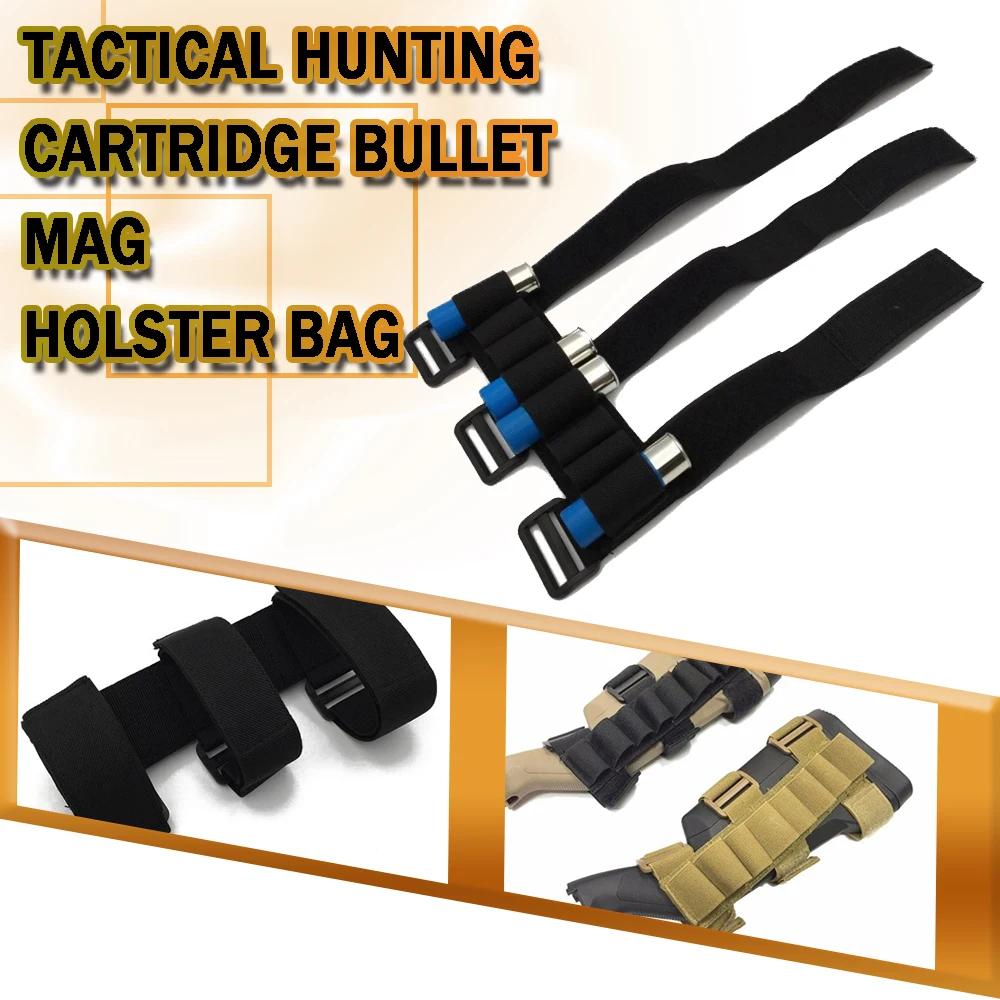 

Tactical Hunting Cartridge Bullet Mag Holster Bag 8-round Rifle Stock Ammunition Carrier 12/20 Caliber Shotgun Holder Arm Bag