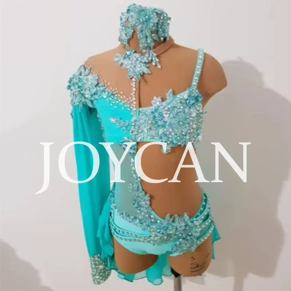 

JoyCan Customized Lyrical Dance Dress Girls Women Blue Jazz Dance Costume Pole Dancing Costumes Performance BD3528
