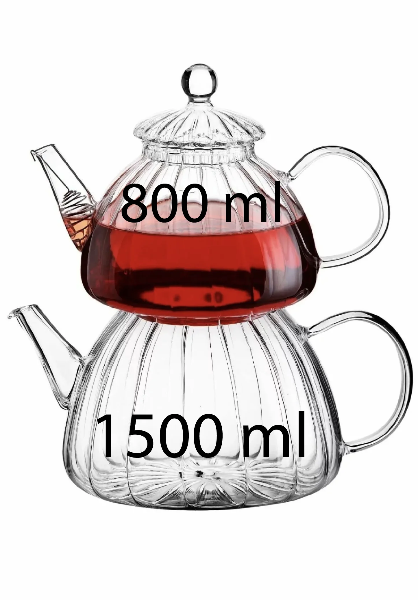 Large Transparent Glass Teapot with 6 Tea Cups Heat-Resistant Clear Pot Flower Herbal Tea Set Puer Kettle Kitchen Accessories