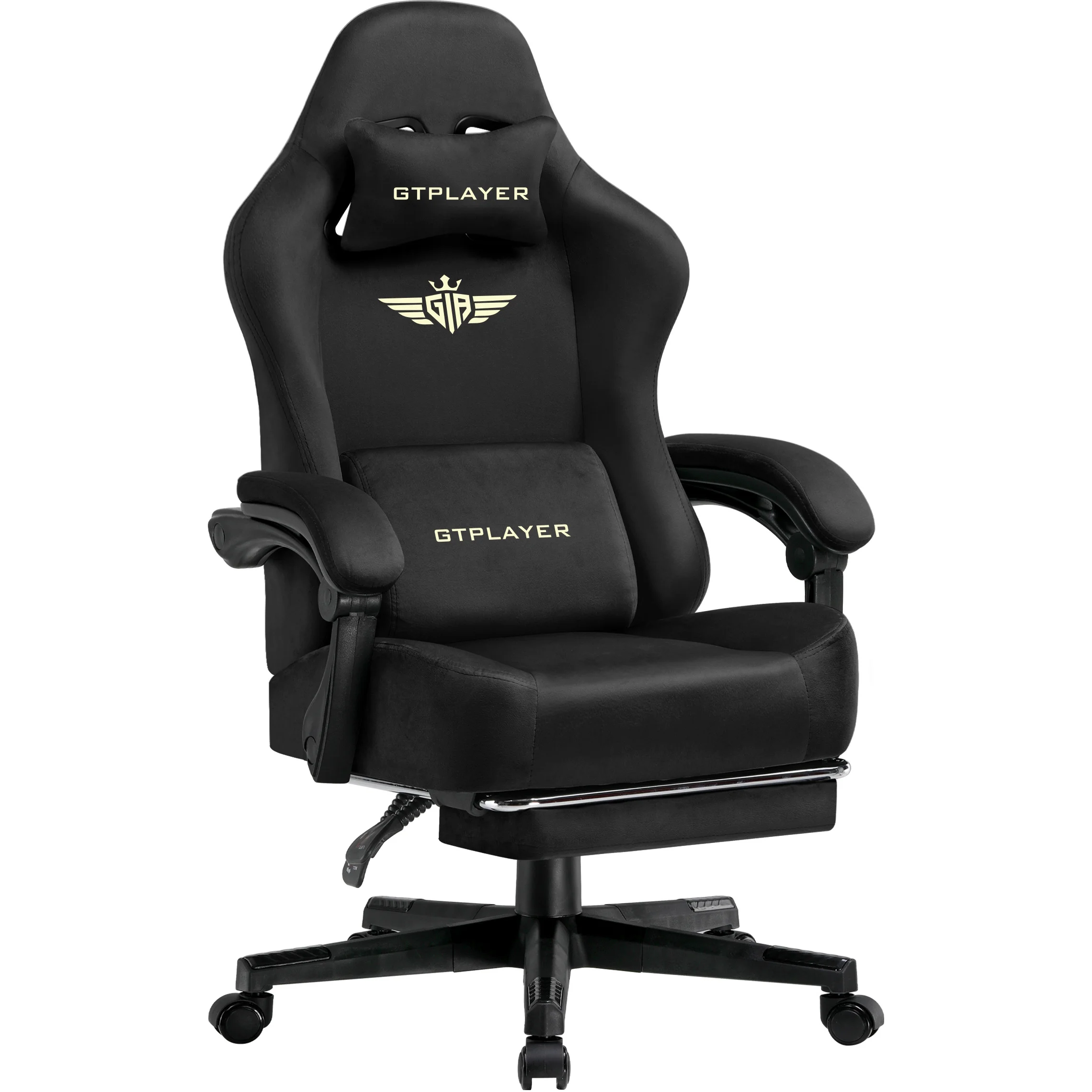 GTPLAYER Fabric Gaming Chair, Ergonomic Computer Chair with Footrest and Lumbar Support Height Adjustable Home Office Chair image 3