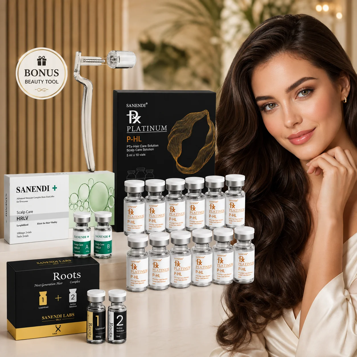 sanendi-mesoシリーズ-ヘアアンプルセラム：頭皮に栄養を与え、弱い髪を強化し、切れ毛を減らし、乾燥や広がりを改善します。
