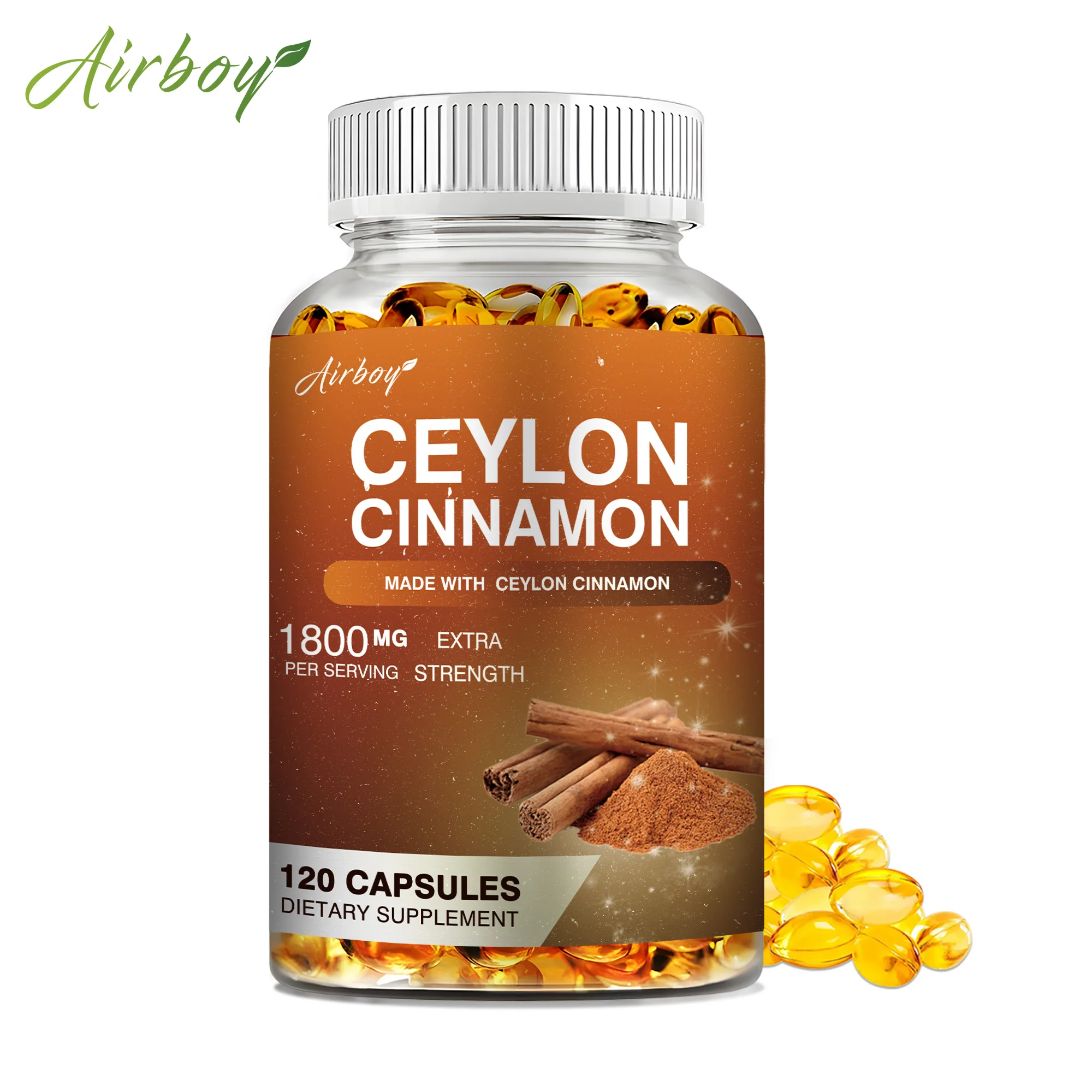 Ceylon Cinnamon-สนับสนุนการเผาผลาญ, สุขภาพภูมิคุ้มกัน, สุขภาพร่วมและการสนับสนุนโรคหัวใจและหลอดเลือด-120แคปซูล