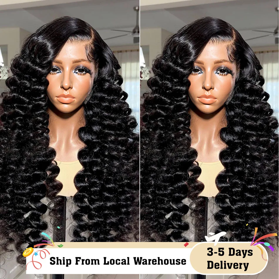 30 40 Inch Loose Wave 13x6 HD Lace Front Human Hair Wigs Deep Wave Curly 13x4 Lace Frontal Raw Remy Wig Peruvian Preplucked 200%