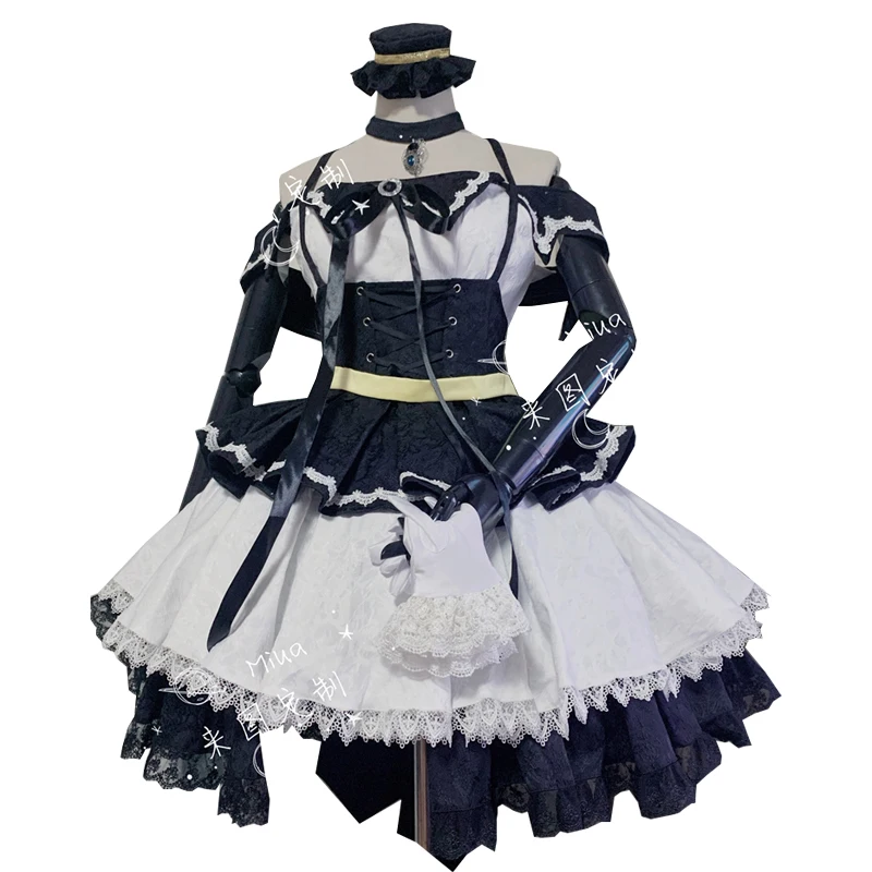 Custom Made Arknights Nightmare Cosplay Costume Sexy Maid Dress Apron Uniform Women Anime Outfits Halloween Suits Tailor Clothes