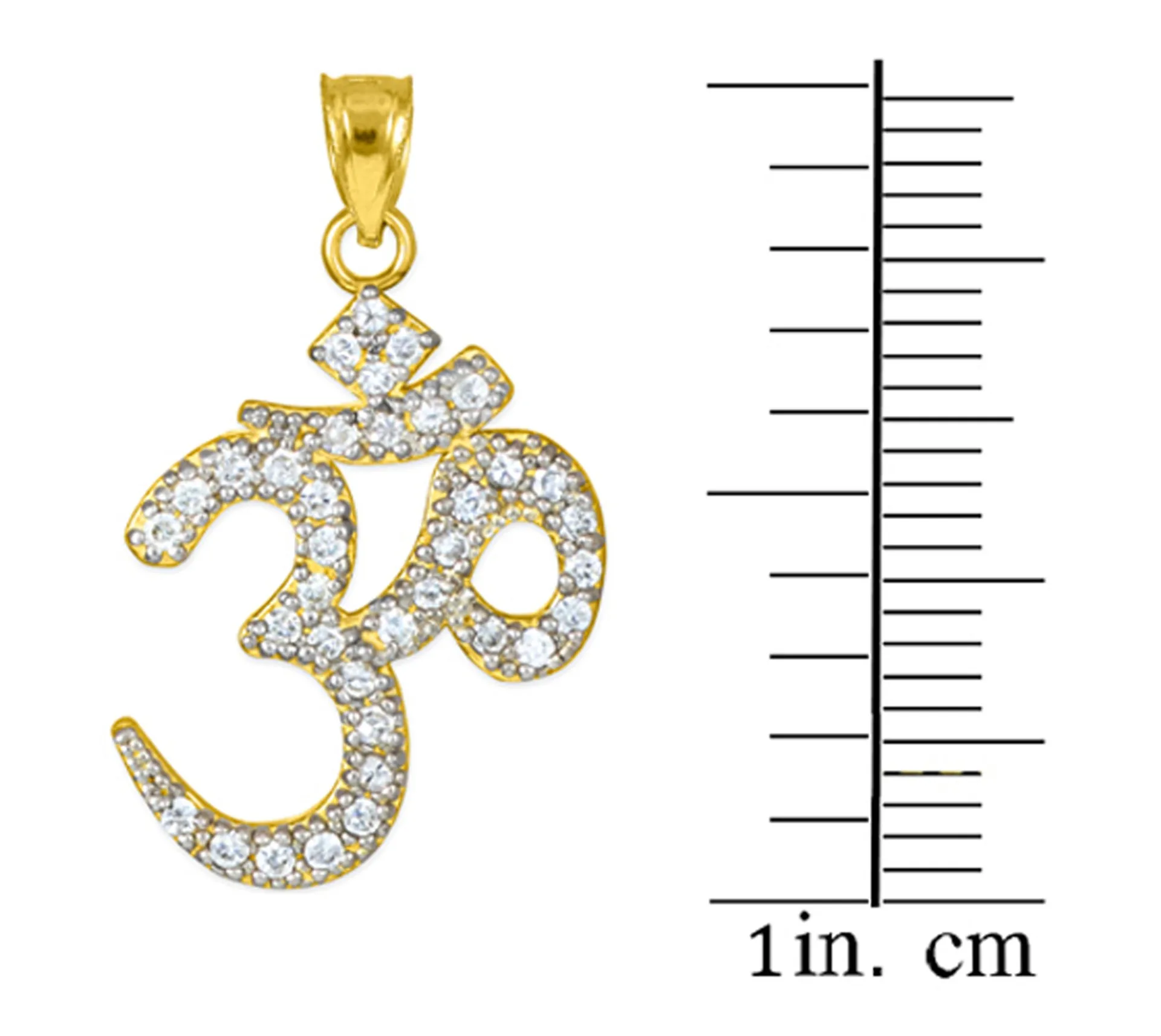 3D 925 Silver Om/Aum/Hindu Ganesh Diamond Pendant Necklace Diamond Om Symbol Necklace Om Ganesh Jewelry Om Ganesh for Women Gift