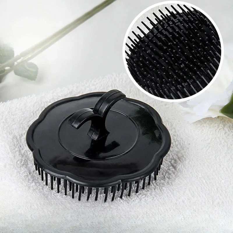Peigne à cheveux noir, masseur de cuir chevelu, peigne rond pour hommes, brosse de douche, brosse pour cuir chevelu, 1 pièce