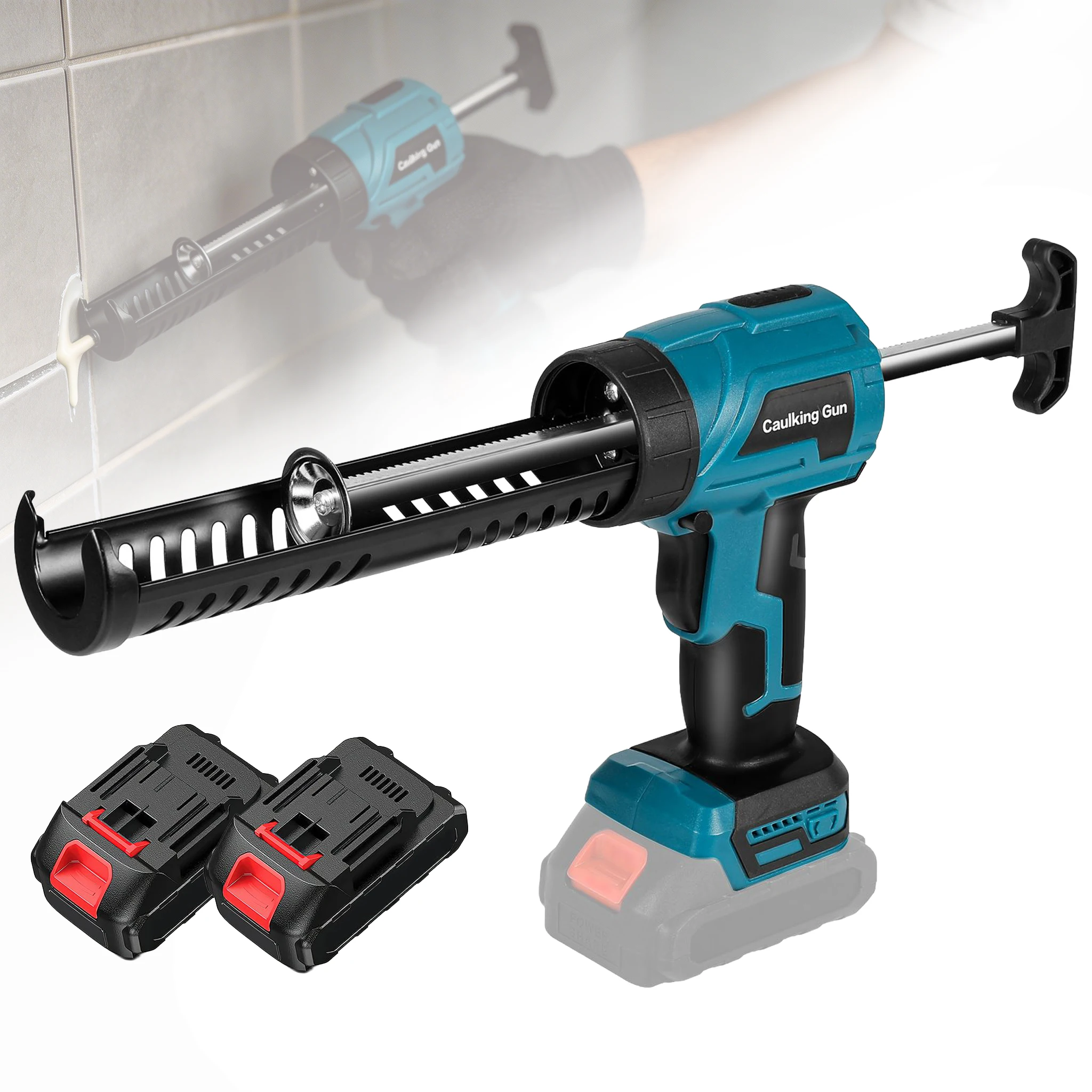 Pistolet à mastic électrique sans fil 21V, outil de calfeutrage à 4 vitesses pour portes et fenêtres, compatible avec batterie Makita 18V