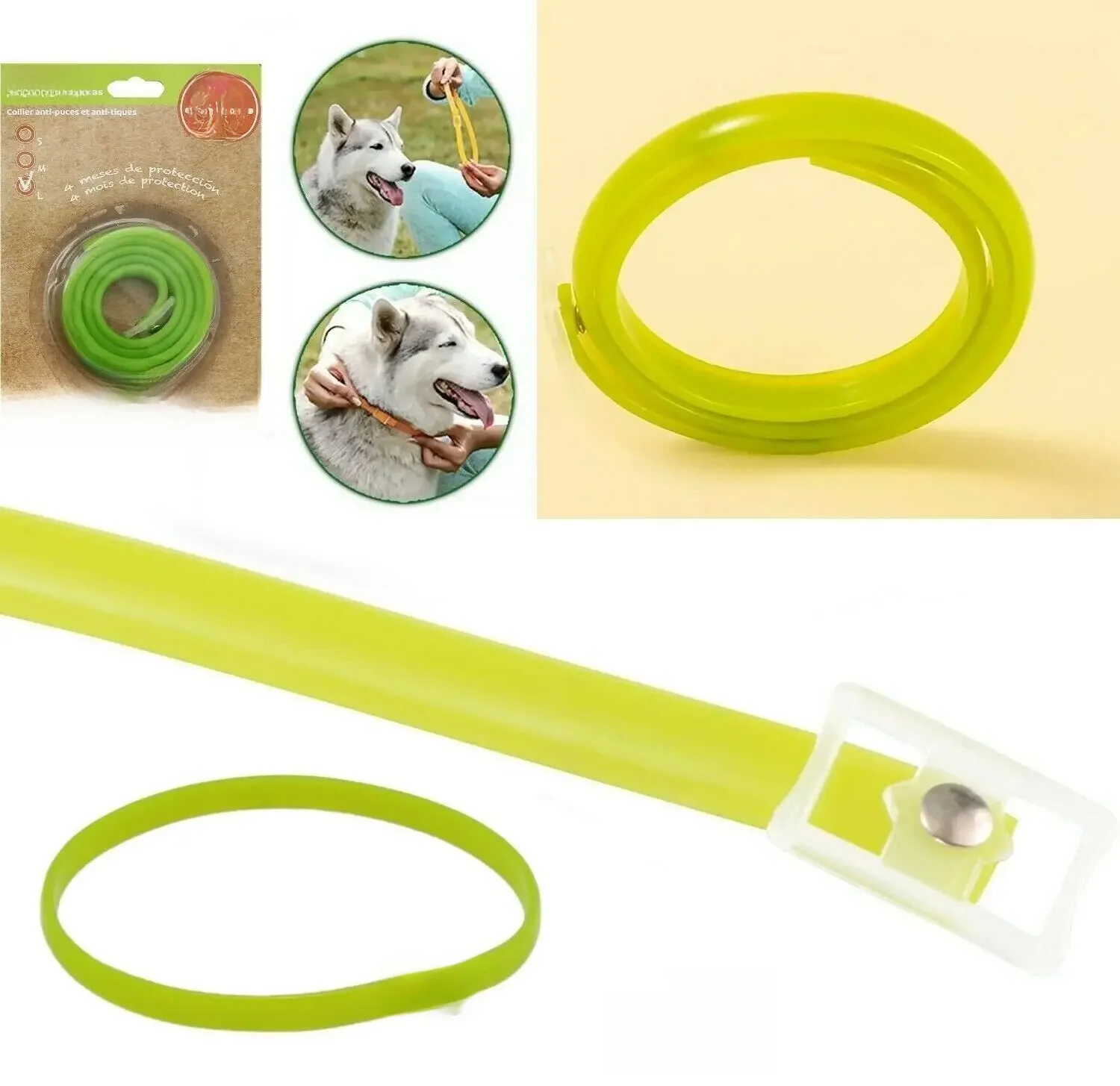 2 colares repelente pulgas garrapatas 60 cm talla l recortable antiparasitários para perro gato