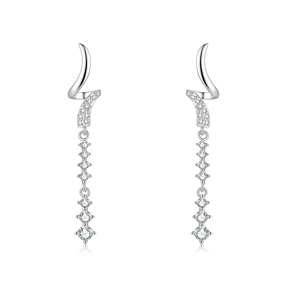 

Серьги из стерлингового серебра S925 с муассанитом цвета D для женщин, подарок на день рождения или годовщину, элитные ювелирные изделия