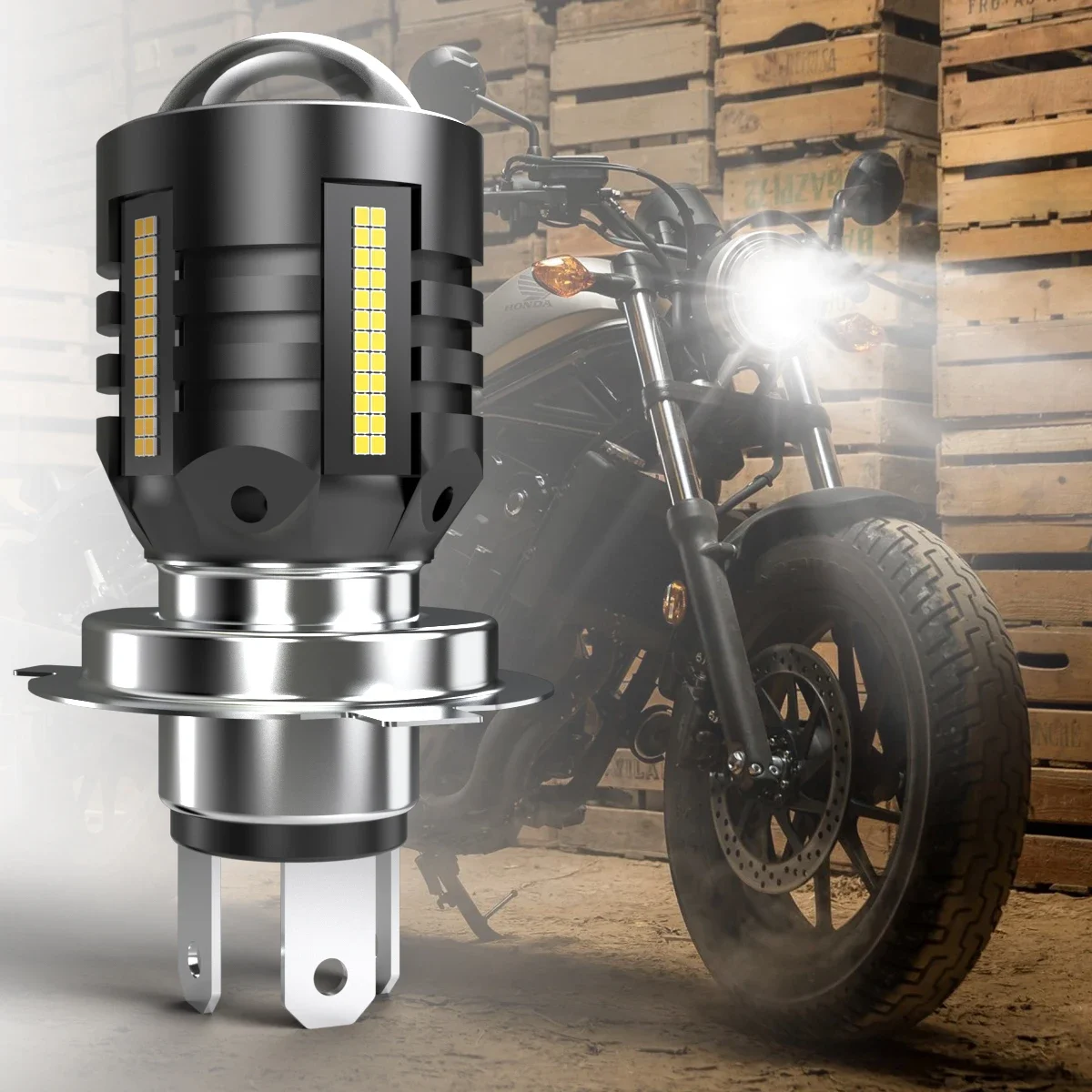 1 stücke 9003 H4 Led Motorrad Scheinwerfer 12 V H4 Led Moto Lampen 16000LM Super Helle 6500 K Weiß motorrad Kopf Lampe Zubehör
