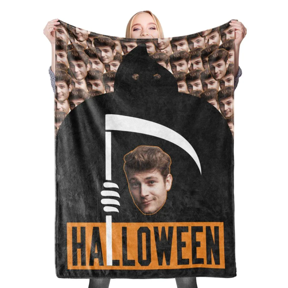 

Personalized Throw Blanket Custom Photo Blanket With Funny Face Funny Customized Halloween Gift Idea For Him Her