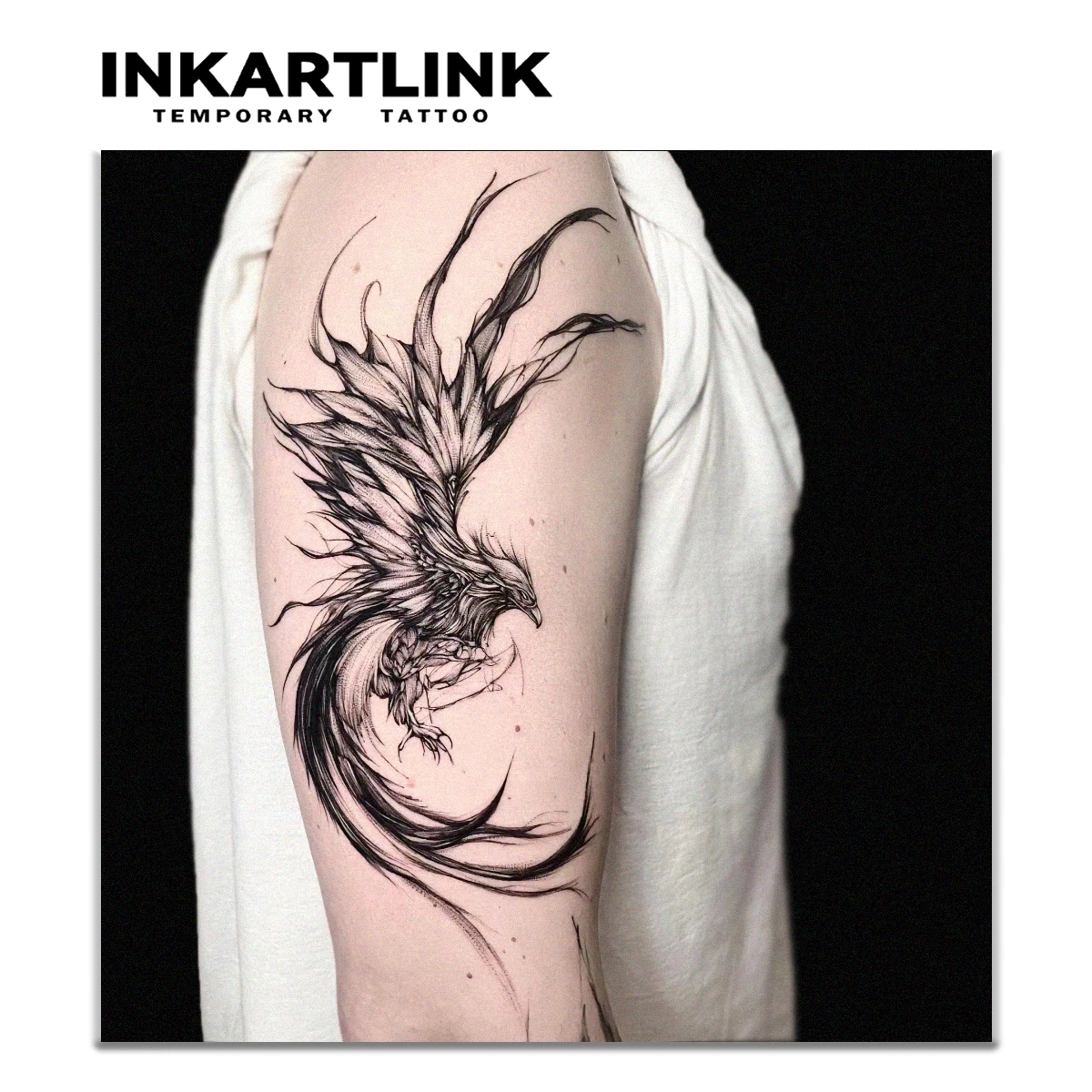 Roc bird temporary tattoo sticker, waterproof magic tattoo, lasts to 15 days fake tattoo, semi permanent tattoo
