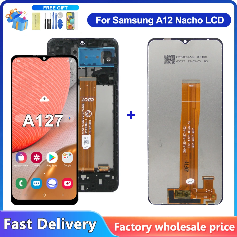 

6.5 INCH For Samsung A12 Nacho LCD A127F A127M A127U Display Touch Screen Digitizer For Samsung A127 LCD With Frame