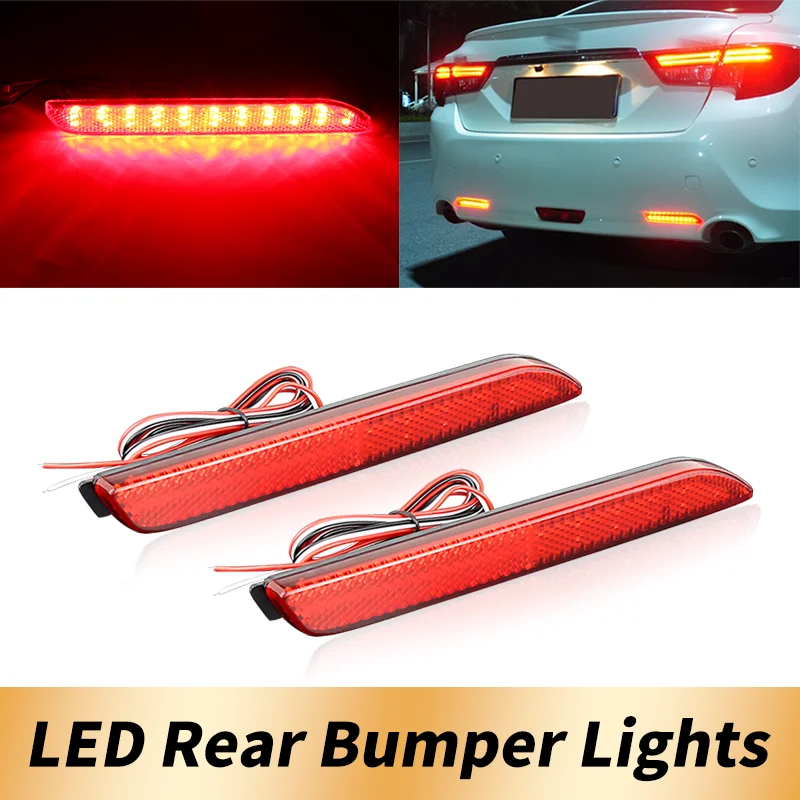 

2PCS Red LED Rear Bumper Brake Lights Canbus ​​For Lexus IS-F 08-11 GX470 03-09 RX300 99-03 NX 14-17 RC 15-18 Car Accessories