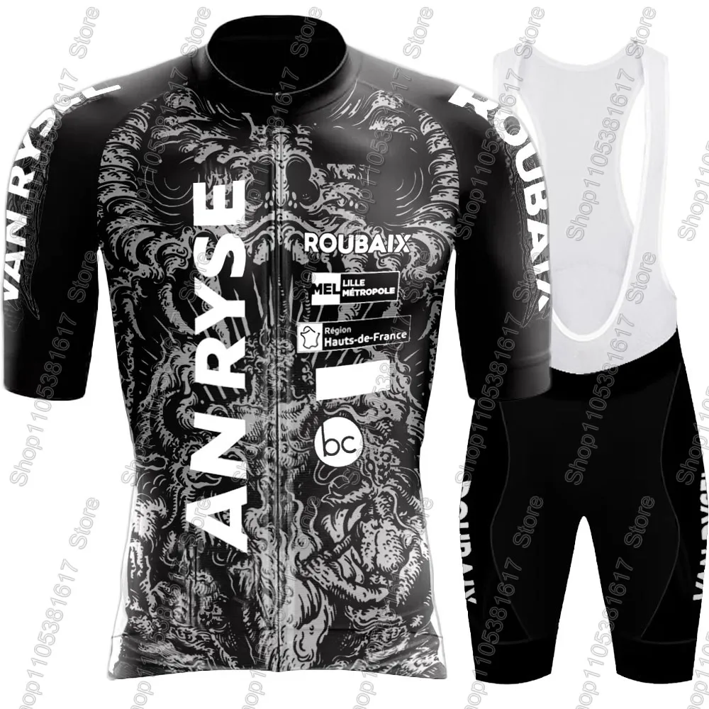 2026 Van Rysel - Roubaix Radsport-Trikot-Set Frankreich Herren Kurzarm Rosa Kleidung Rennrad-Shirts Anzug MTB Shorts Trägerhose Ropa