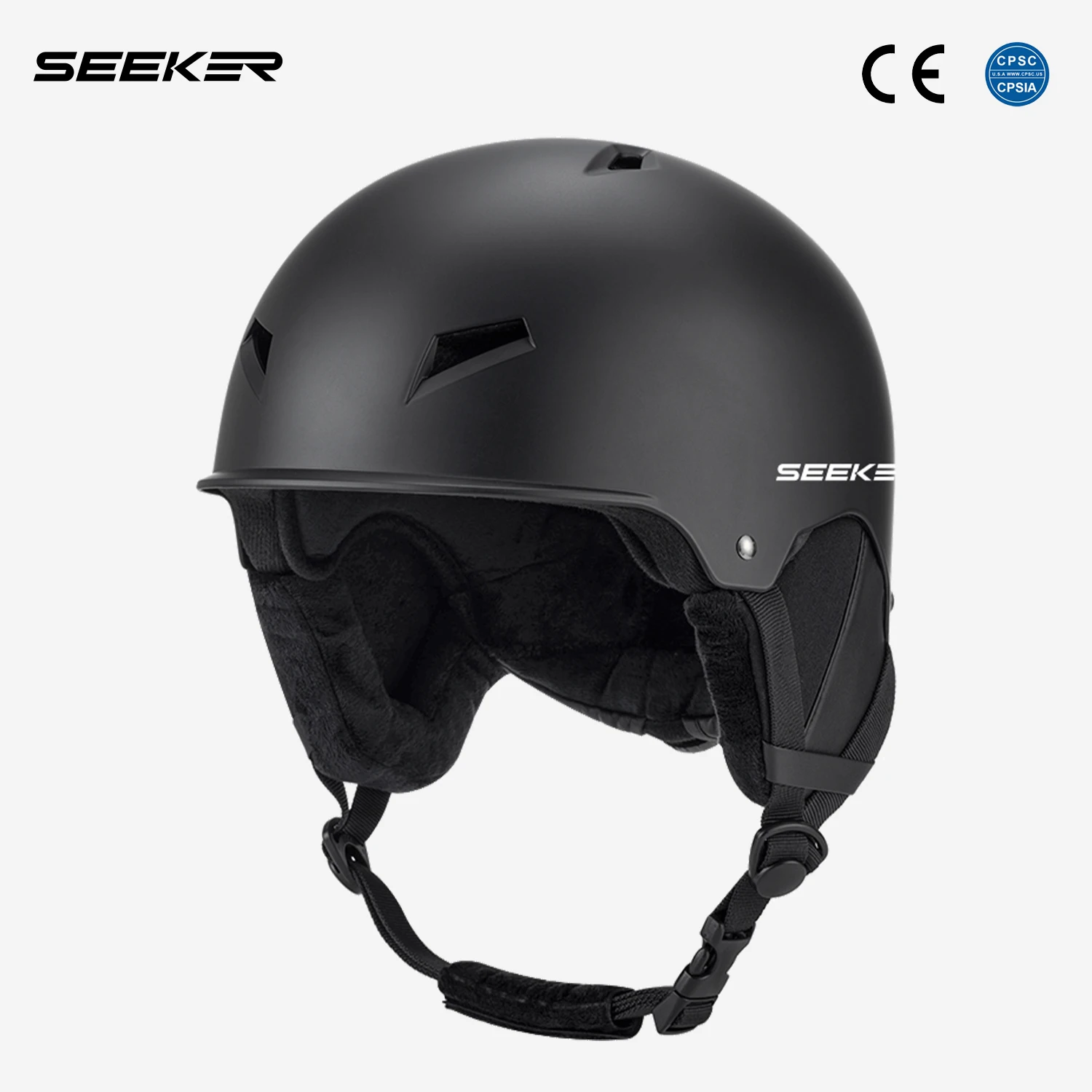 seekerスキーヘルメットは軽量で通気性があり、耐衝撃性と保温性を備えたユニセックスデザインで、シングルボードとダブルボードの冬用スキースポーツに適しています。