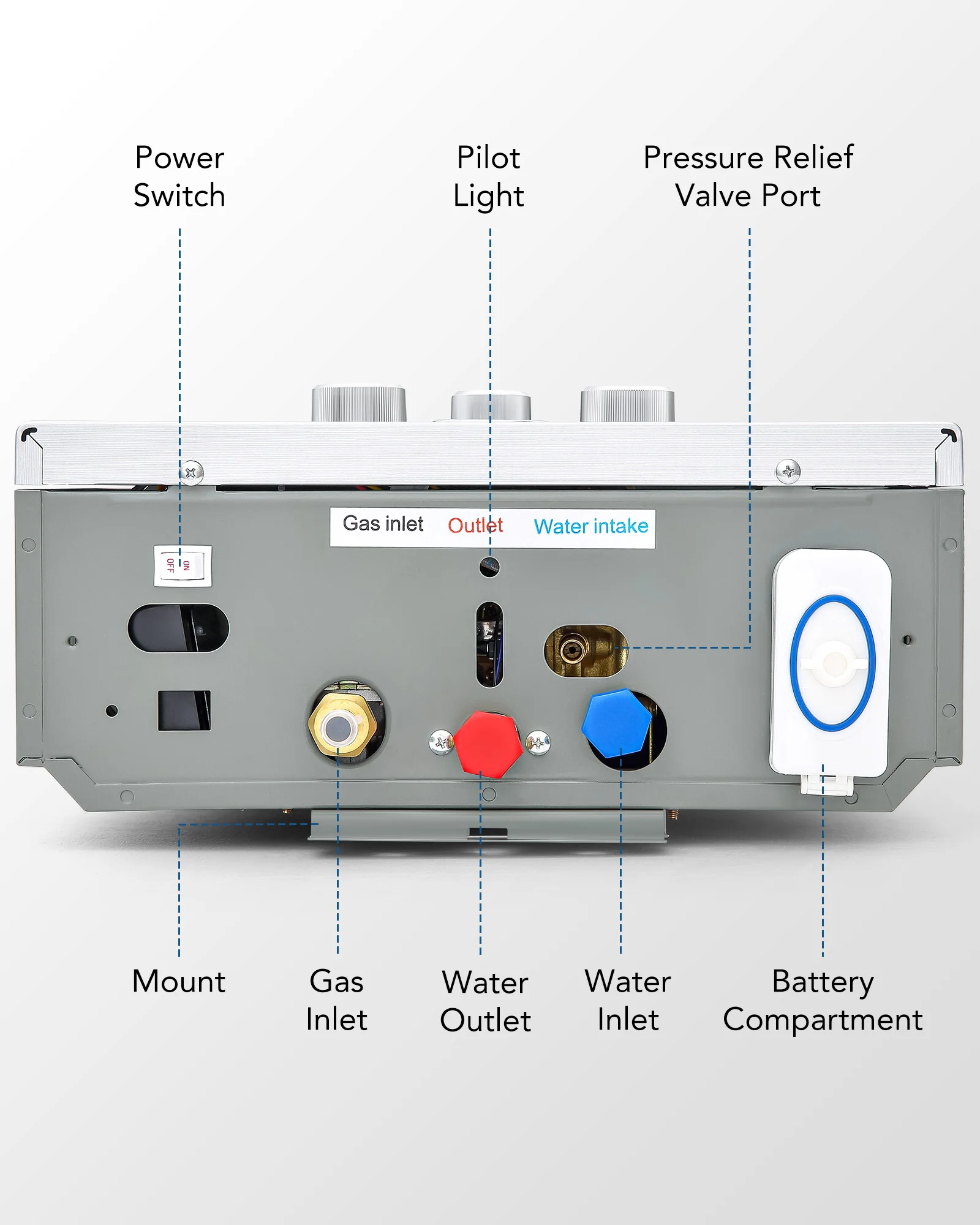 سخان الماء الساخن بالغاز سعة 18 لتر بدون خزان من البروبان للاستحمام الفوري بشاشة رقمية #5