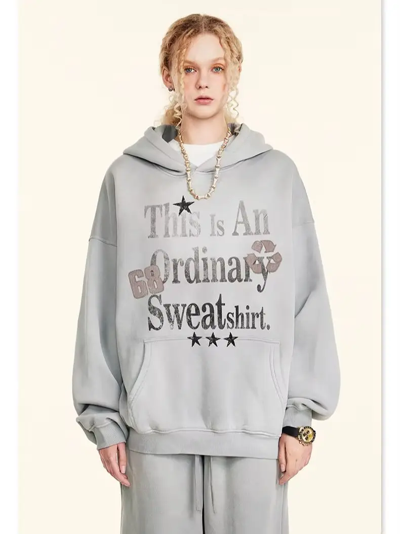 Amirise 332G Slogan Print Vintage Sweatshirts Designer Cloth Y2k Style Harajuku 2025 New Hip Hop Mens clothing Streetwear Hoodie