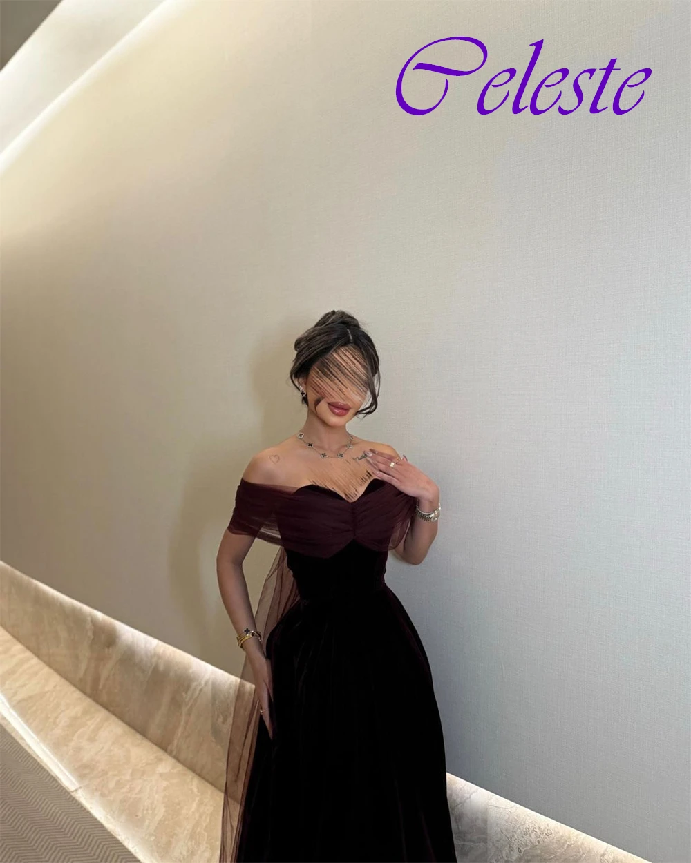 Customized Graceful Velour Strapless A-Line Evening Dress Graceful Off the Shoulder Prom Dresses Sexy Special Occasion Gowns