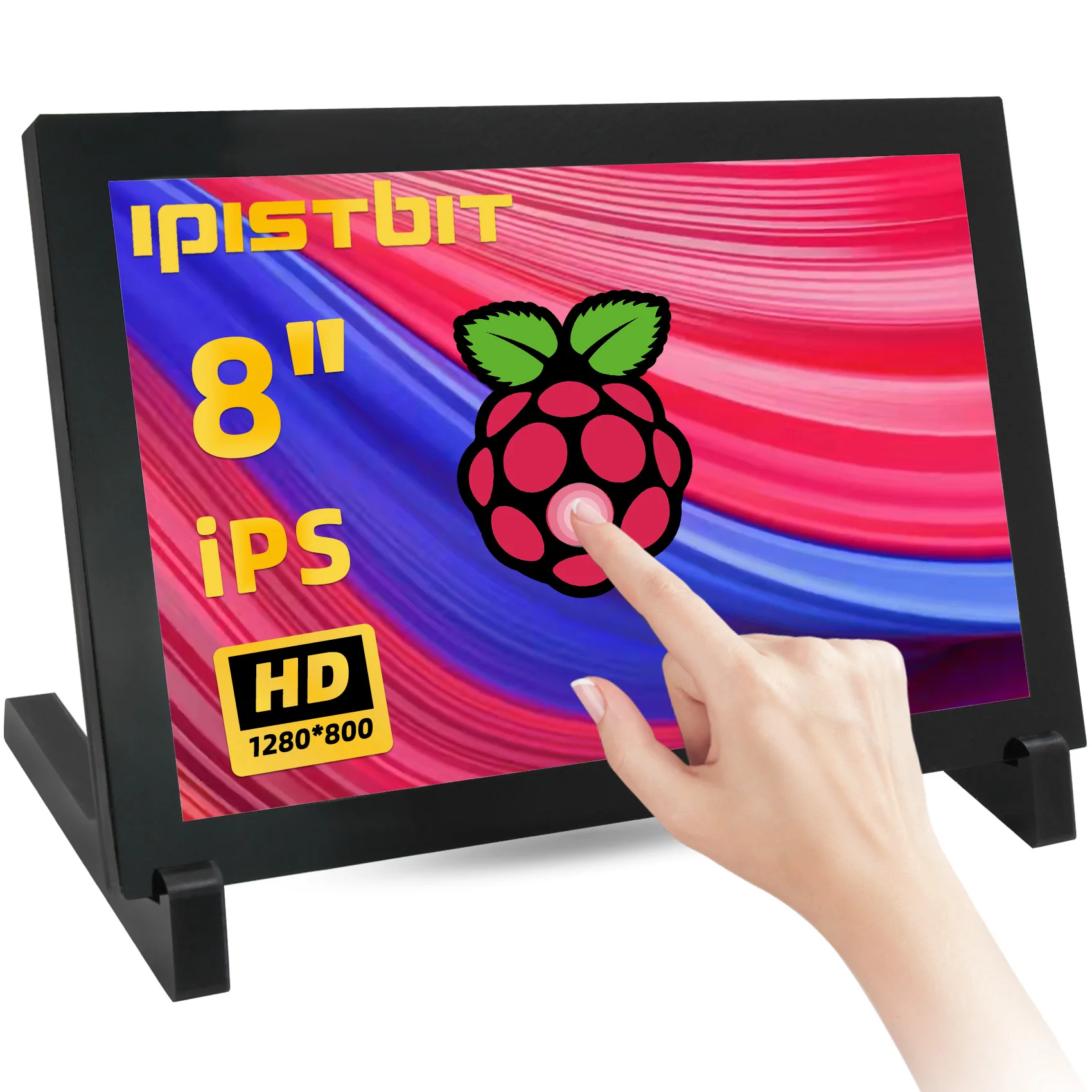 Ipistbit-monitor de Tela de Toque Capacitivo Portátil Tela Ips Compatível com Raspberry pi Zero b Hdmi 1280 × 800 8