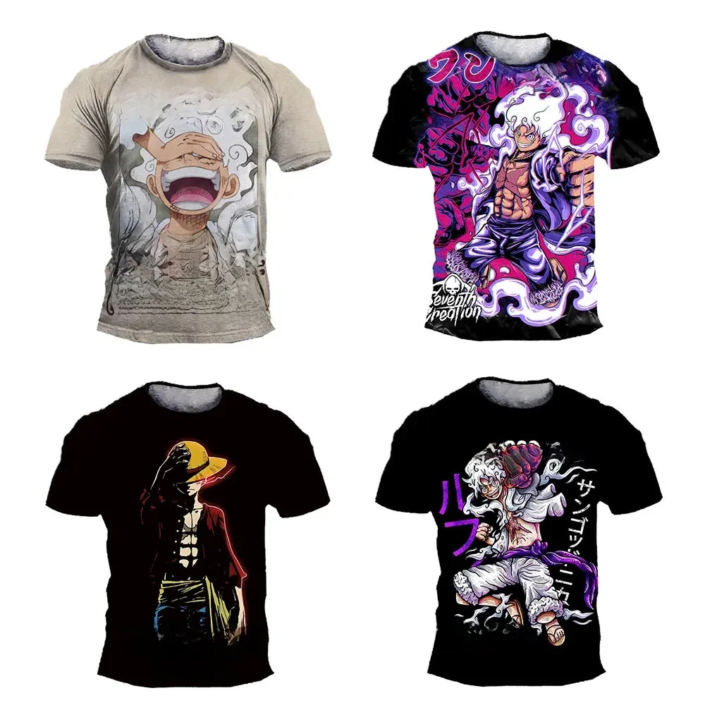 Fashion Kid Anime One Piece Luffy T Shirt Boy Clothing Kids Boys Tshirt Children T-shirt Summer Short Sleeve Tops Tees