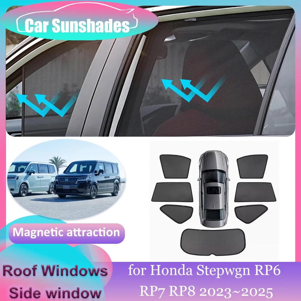 

Автомобильные магнитные солнцезащитные козырьки для Honda Stepwgn RP6 RP7 RP8 2023 ~ 2025 на крыше, солнцезащитный козырек, занавеска на лобовое стекло, аксессуары для люка