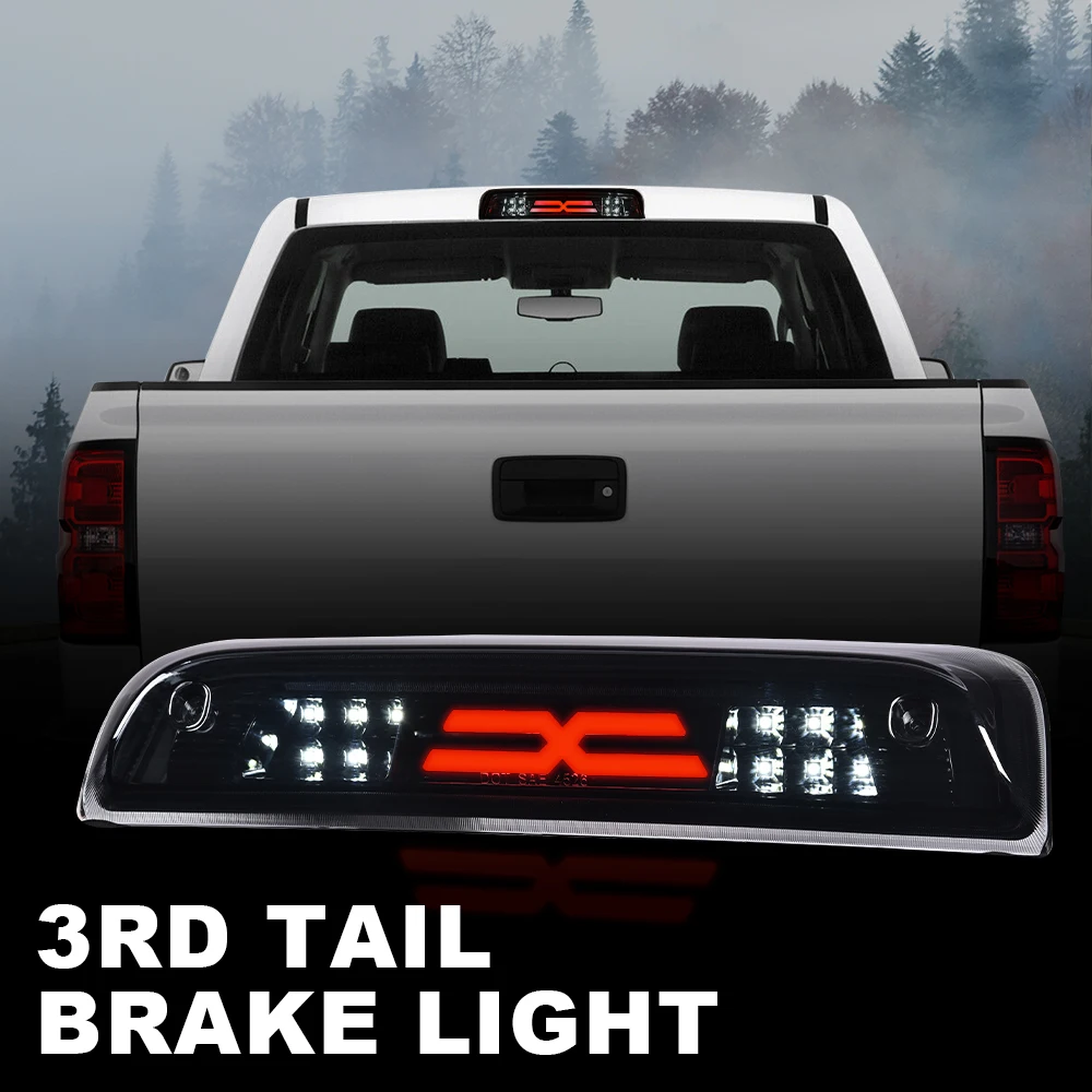 Led Rear Third Brake Light for 2014-2018 Chevy Silverado Gmc Sierra X Style 3D Led Light Bar Black Dot Certified 23509162