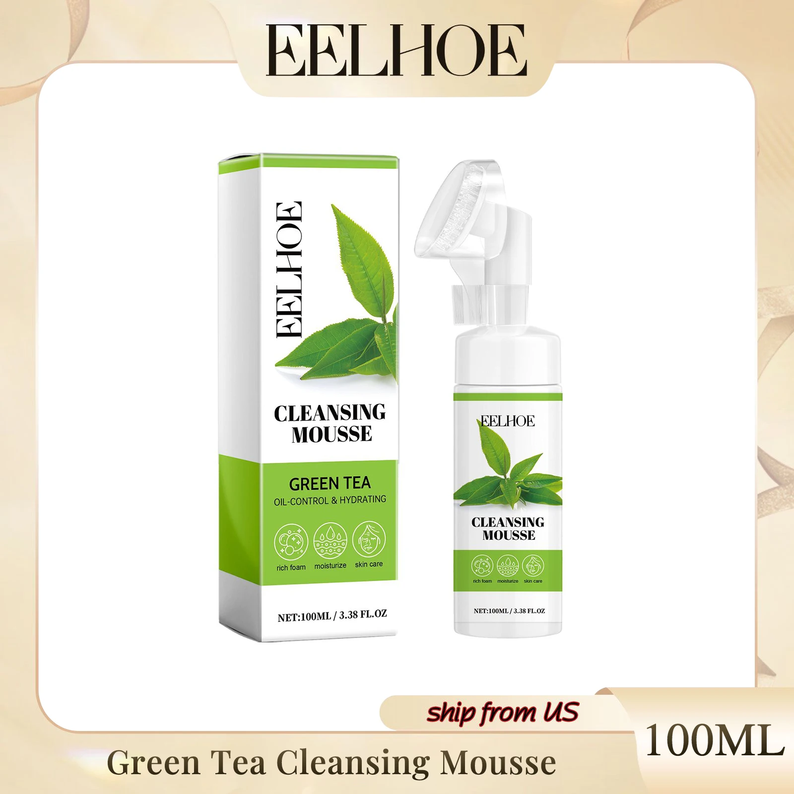 Green Tea Cleansing Mousse Deeply Cleanses The Face Removing Dirt Shrinking Pores Refreshing Non-irritating Oil Control Cleanser