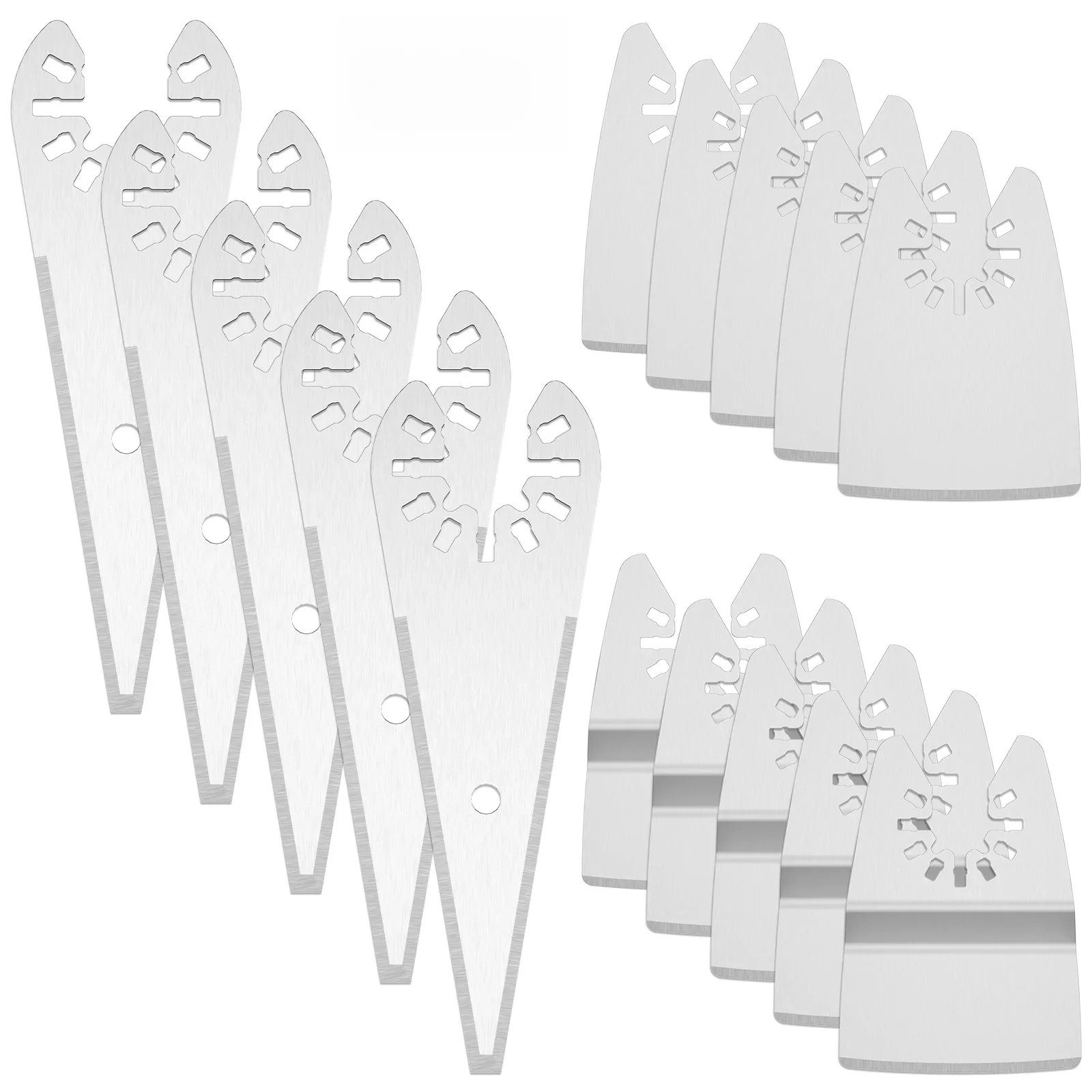 15 Stuks Oscillerende Gereedschapschraperbladen Kit Multitool Schraperblad Multifunctionele Flexibele En Stijve Snijschrapers Universele Set - afbeelding 2