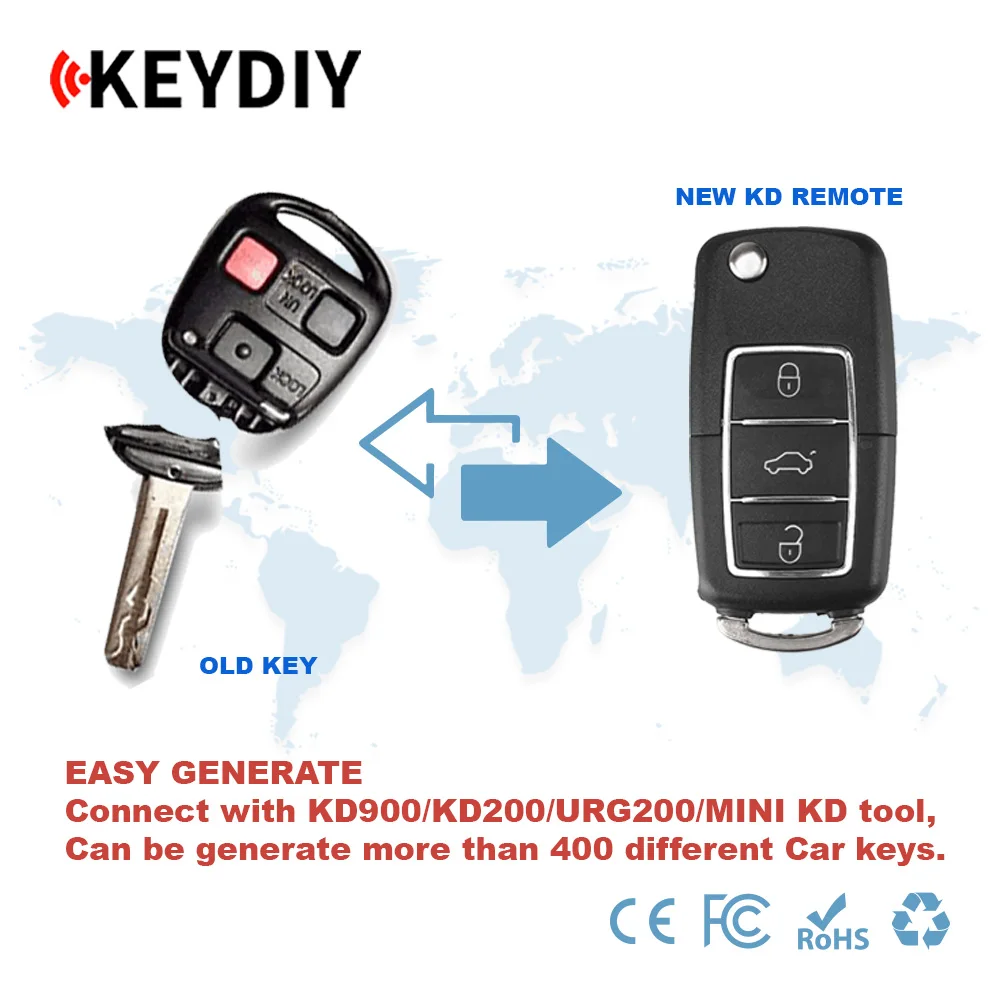 YAYUN Original KEYDIY KD900+/URG/X2/MAX/ KD MINI B Series Remote Control B01-30 3/3+1/4 Buttons Universal Car Key Generator