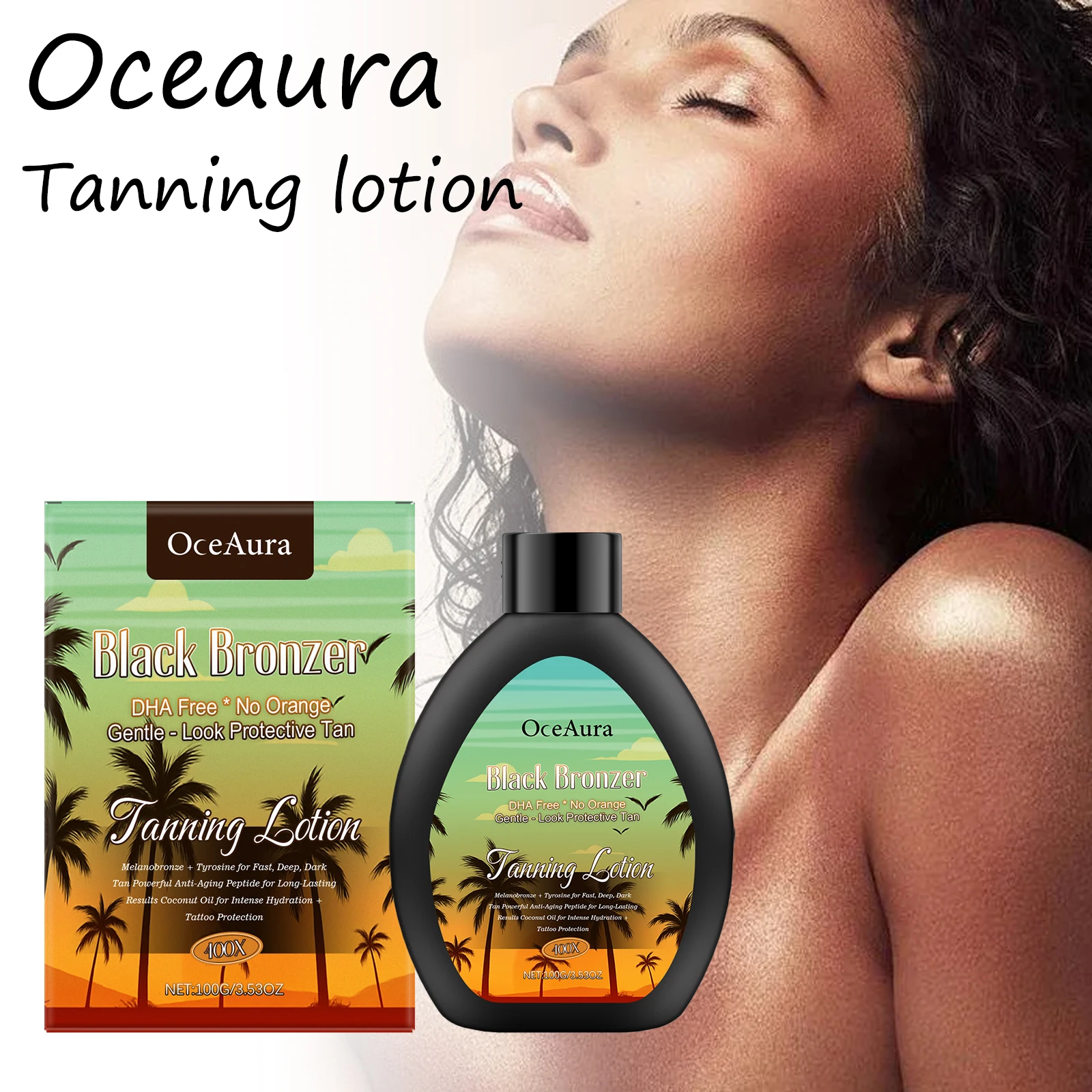 

Oceaura Coconut Tanning Lotion Summer Beach Natural Tanning Bronzer Wheated Skin Lasting Effect Moisturizing Anti-aging Tanning