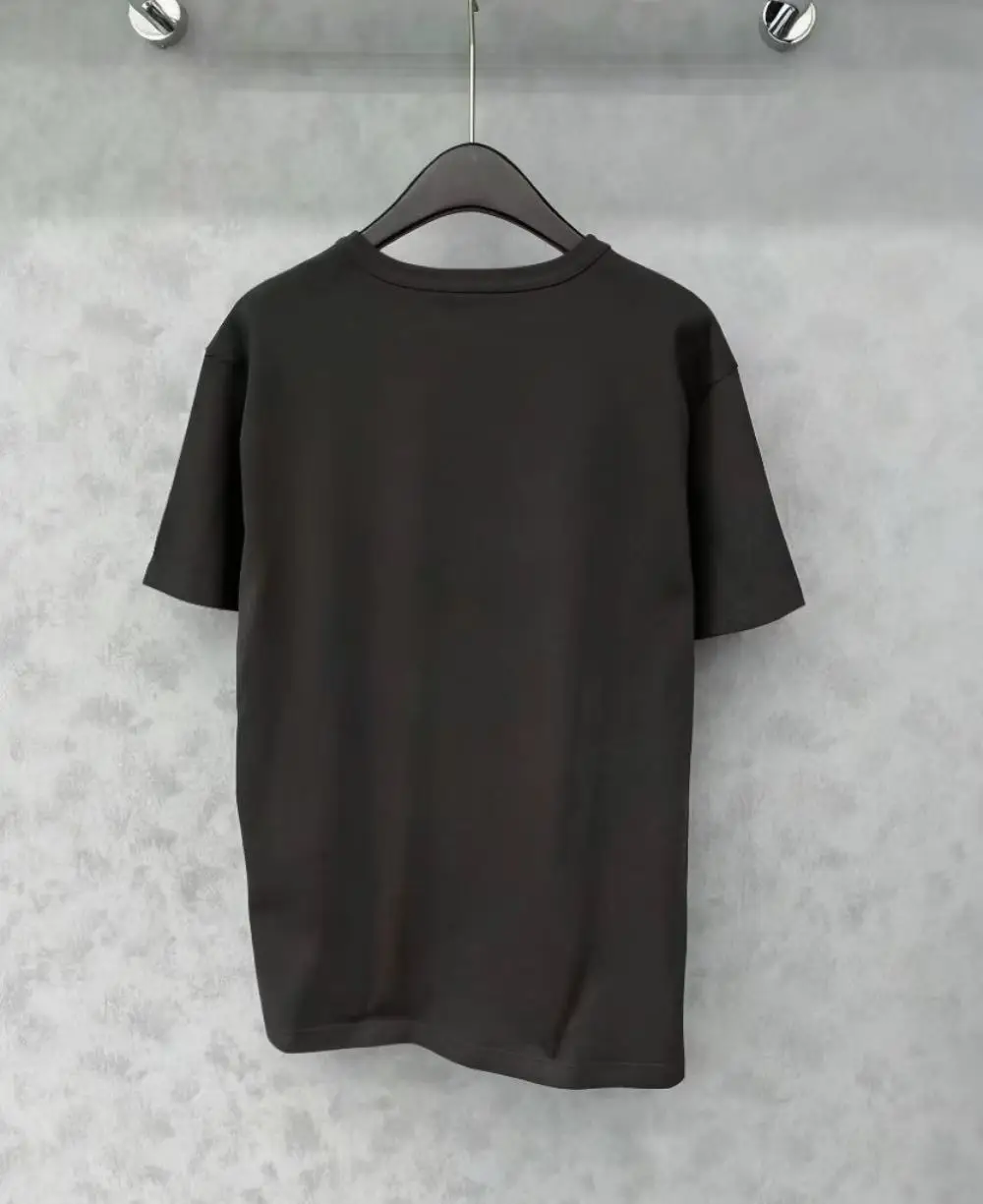 

2026 Spring Summer New Women's Cotton Short-Sleeve T-Shirt Casual Rhinestone Dark Gray Loose Tee Top YF25