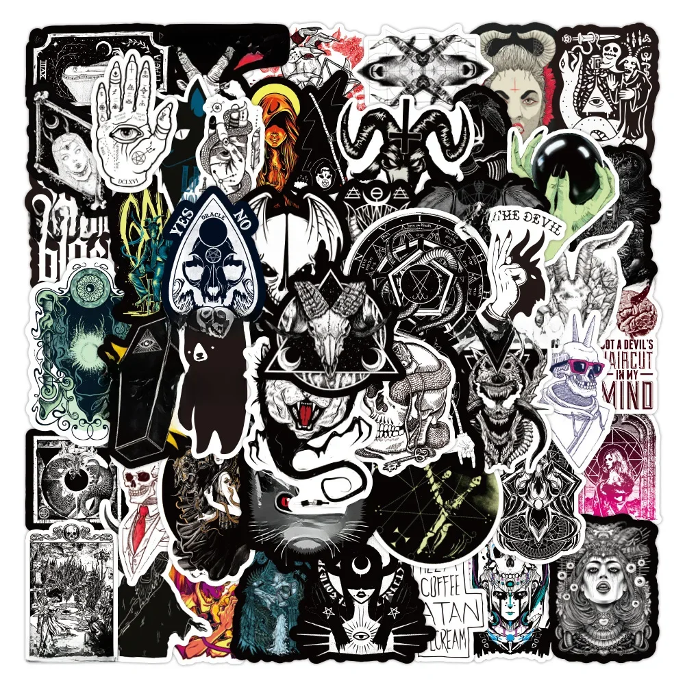 AliExpress NONE 50pcs Cool Demon Lucifer Gothic Stickers Scrapbooking Fridge Laptop Phone Case Luggage Bike Mysterious Vinyl Decals Sticker