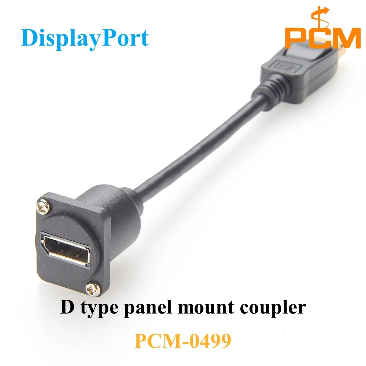 D Series Panel Mount DisplayPort Cable DP 1.4 Female to Male Panel Mount Cable for 4K HD Video Patch Panel