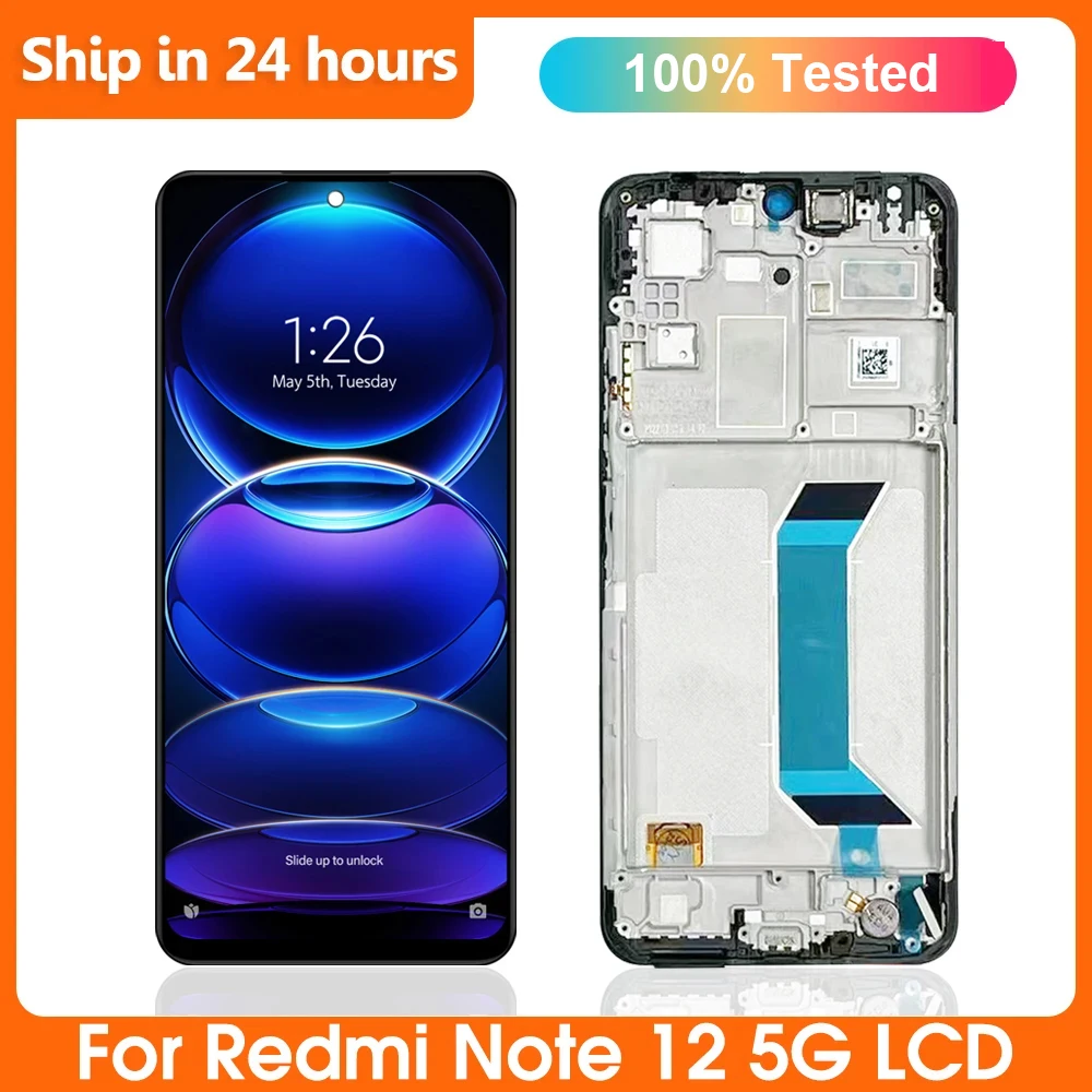 

AMOLED For Xiaomi Redmi Note 12 LCD Display Touch Screen Digitizer For Redmi Note12 5G 22111317I, 22111317G Screen Replacement