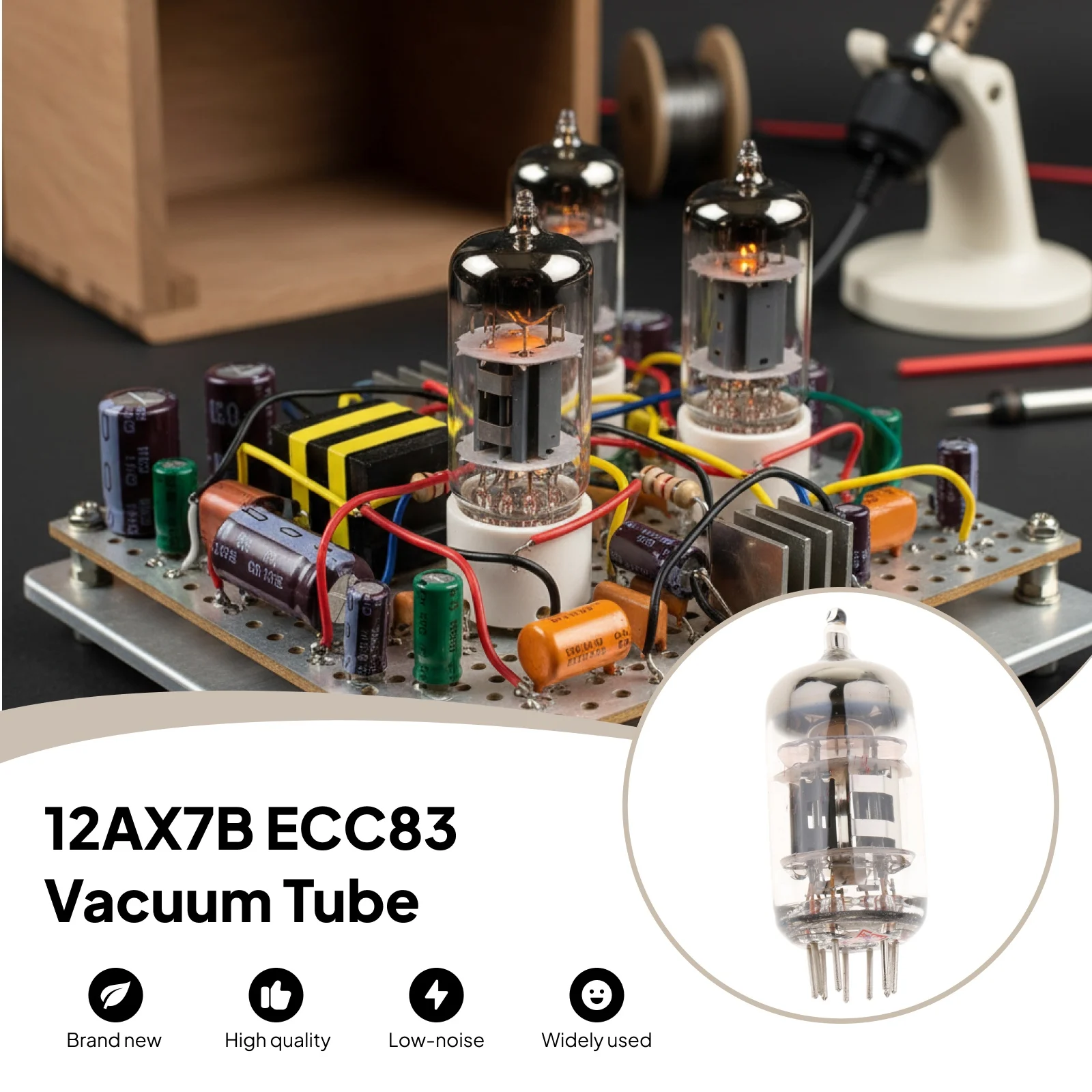 12AX7B ECC83 Vacuum Tube Electronic Audio Tube for Guitar Amplifier Mini Pre-amp Equipment Replacement