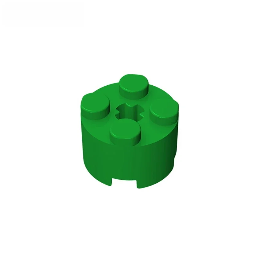 Blocs de construction 3941 briques rondes 2x2 avec trou d'essieu 10 pièces compatibles toutes les marques assemble des particules jouets éducatifs pour les enfants