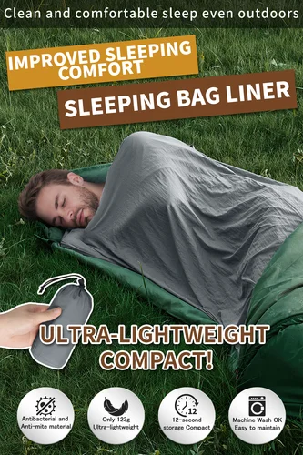 Imagen 2 del producto MAPLEAF-saco de dormir para acampar, forro individual para exteriores, senderismo, saco de dormir, forro ultraligero portátil para momia