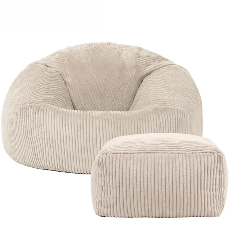 OTAUTAU Flanelowy/aksamitny worek fasolowy Pokrowiec na krzesło Bez wypełniacza Podłoga Beanbag Sac Pufa Otomana Pojedyncza Sofa Meble Bezramowe DD025 — zdjęcie 2