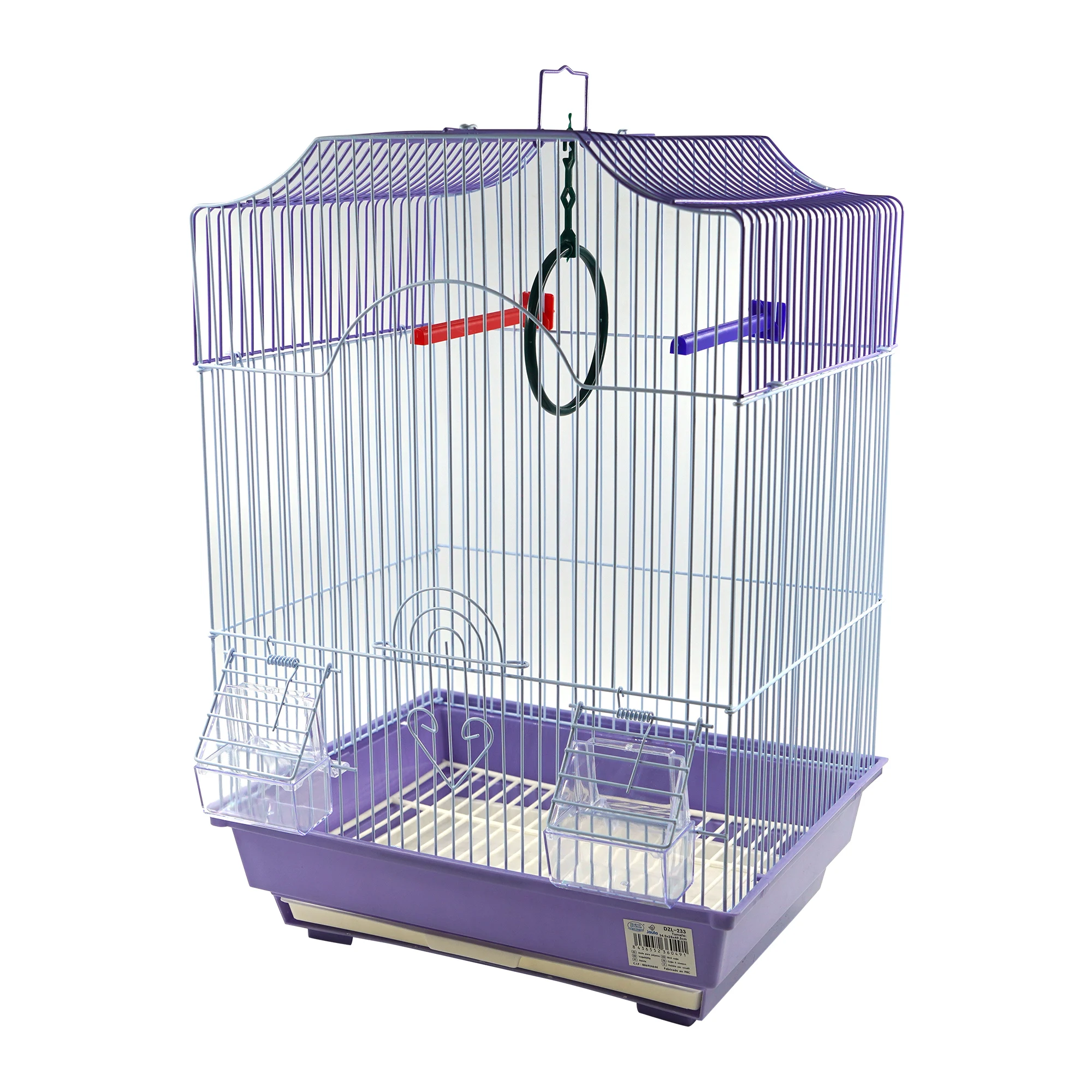 SMELL & SMILE bird cage, Finch, Canary, parakeet, house, with feeders, swing, stand stick, 34.5x28x49.5cm