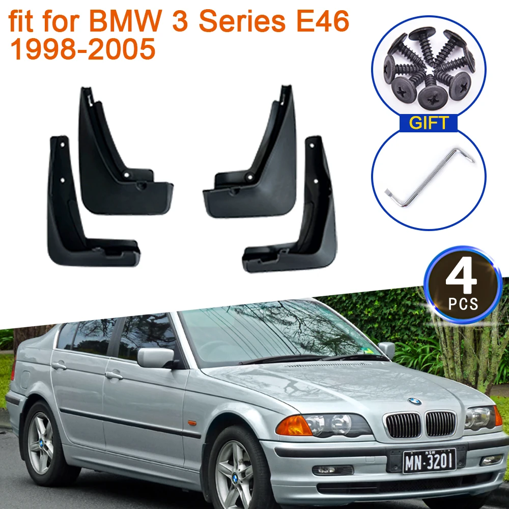 for BMW 3 Series E46 1998-2005 1999 2001 2002 2003 2004 MudFlap Mudguards Splash Guards Front Rear Wheels Fender Car Accessories